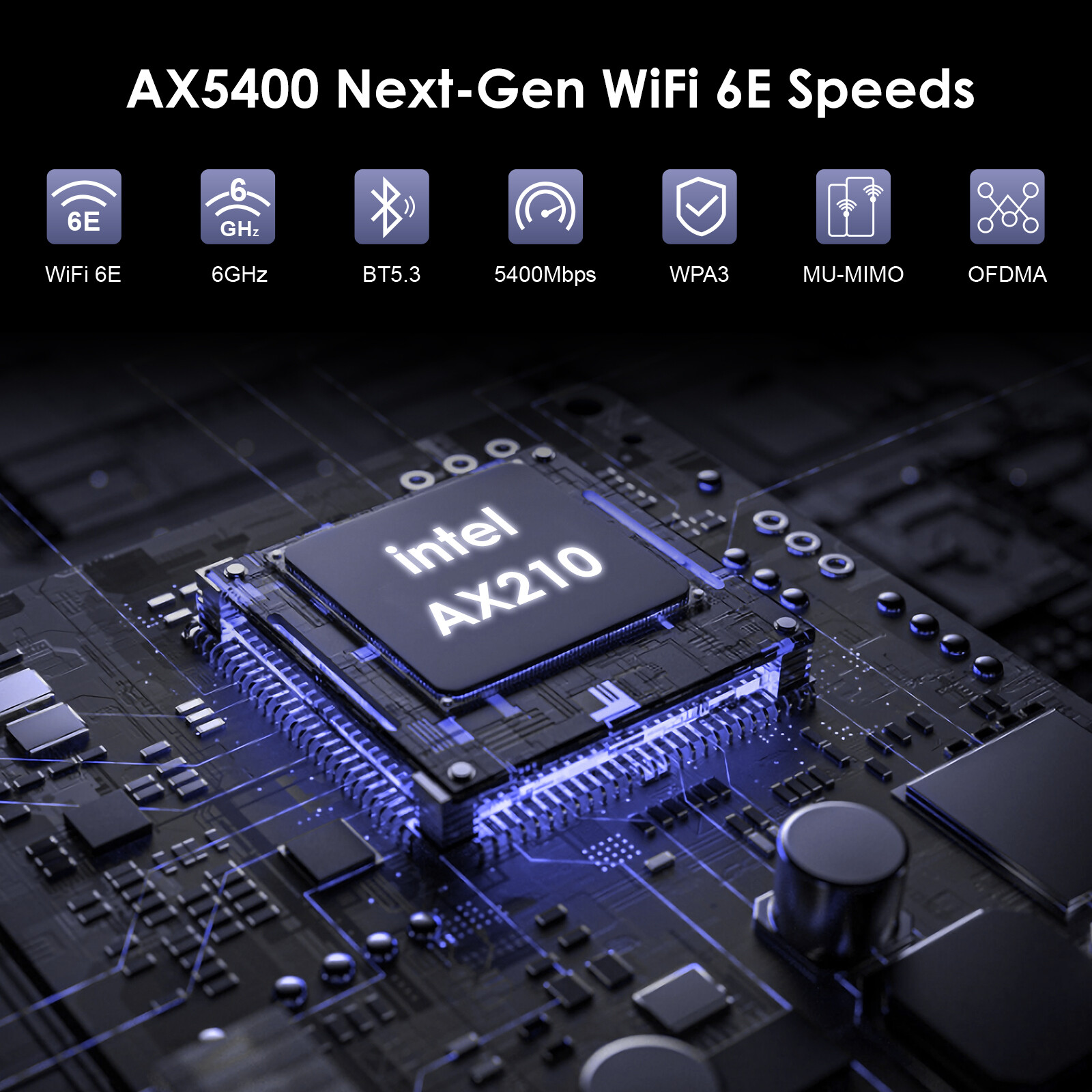 Wavlink PCIe Wifi Card PCI-E WiFi 6E Adapter Bluetooth5.2 Intel AX210 3000Mbps