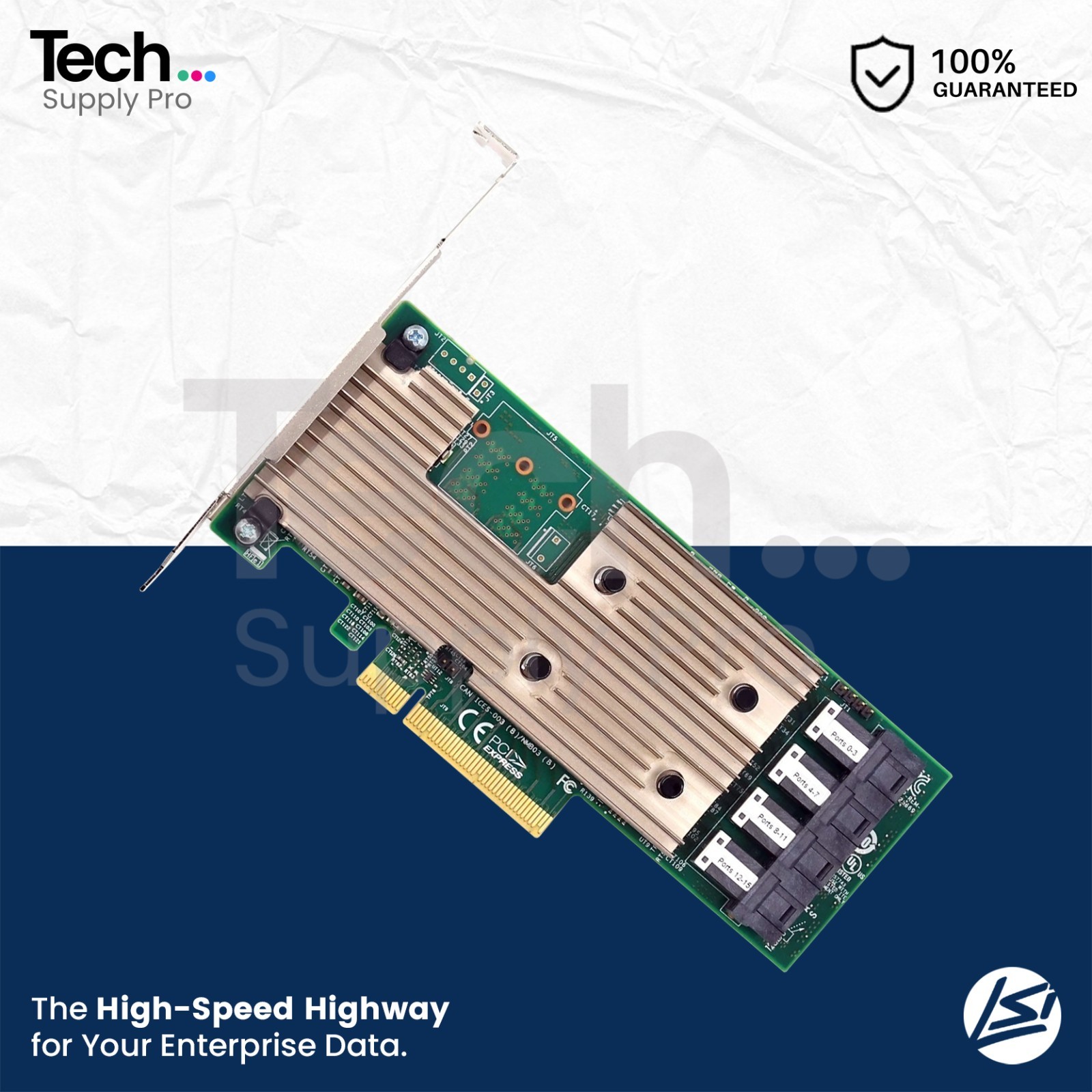 SAS9305-16I LSI Broadcom 12GB/s 16-Port PCIe SAS Host Bus Adapter Card