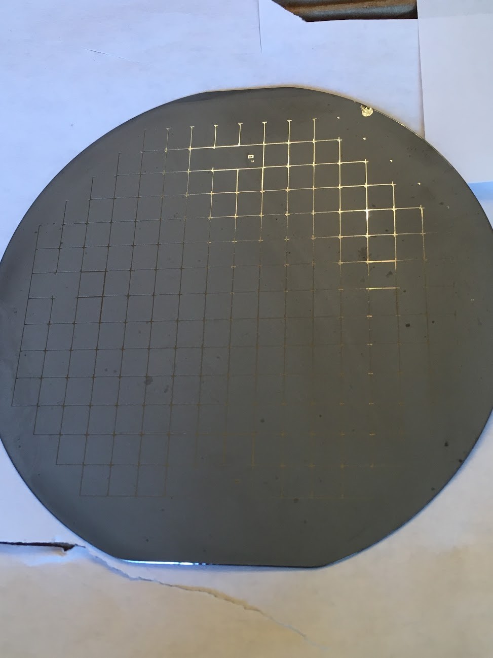 4″ Silver ? Unknown Silicon Wafer 1980s Extremely Rare Silver Wafer Vintage CPU