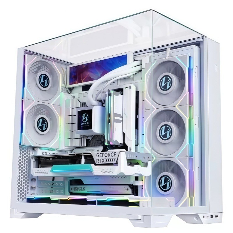 Lian Li O11 Vision Compact Gaming PC Desktop Chassis Brand White and Black Lot