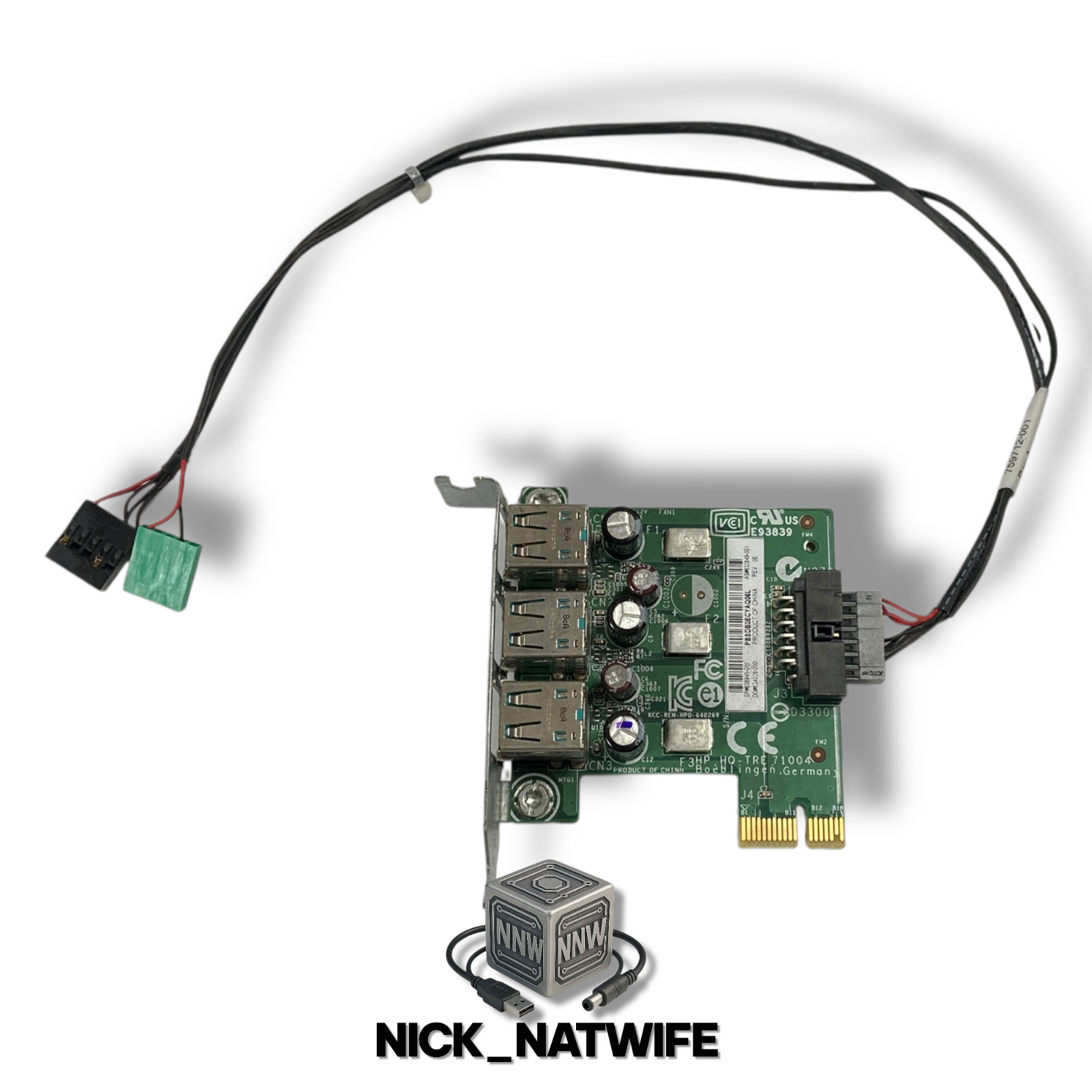 💻 HP 640269-001 PCIe x1 4-Port USB 3.0 Expansion Card Adapter 12V ⚙️