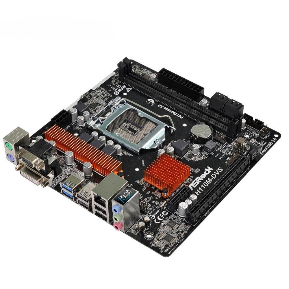 ASRock H110M-DVS Motherboard 2133MHz Intel H110 Chipset 4*SATA 6Bb/s PCI USB3.0