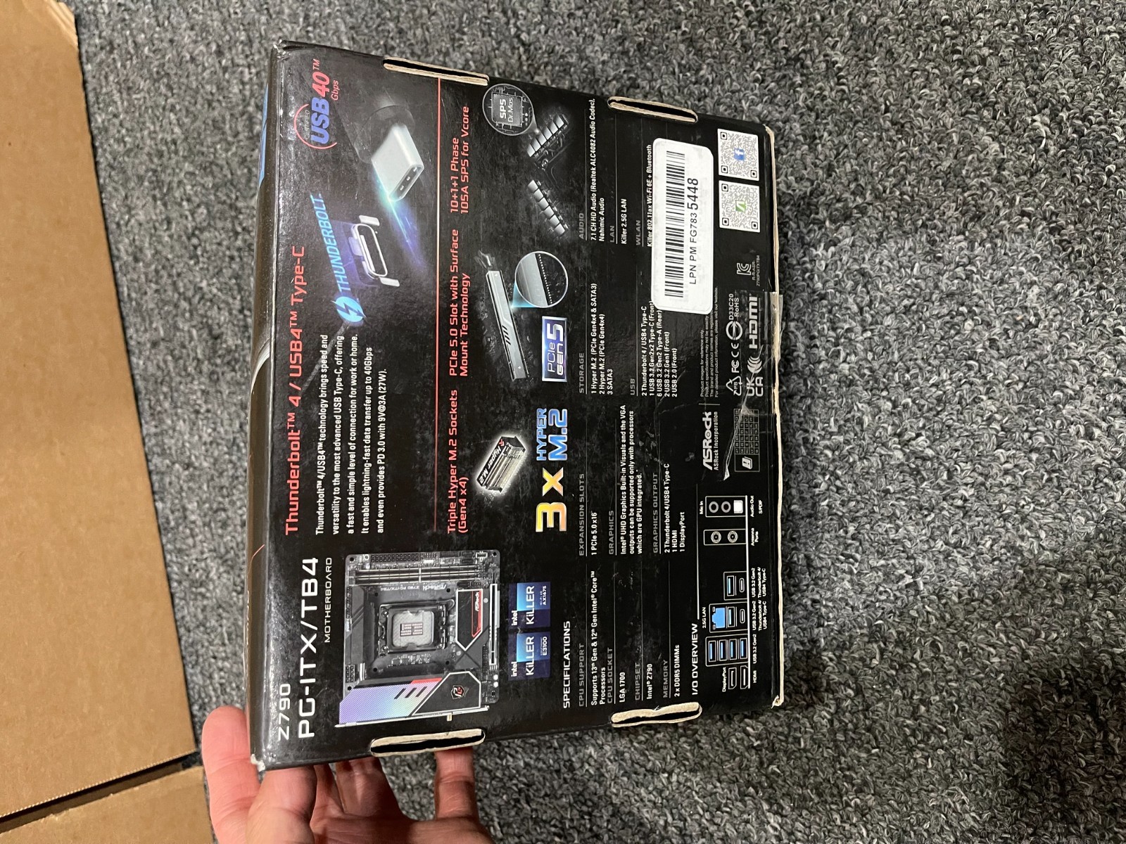 Asrock Z790 PG-ITX/TB4 Motherboard 96GB HDMI LGA 1700 DDR5 Mini-ITX 17*17 Z790