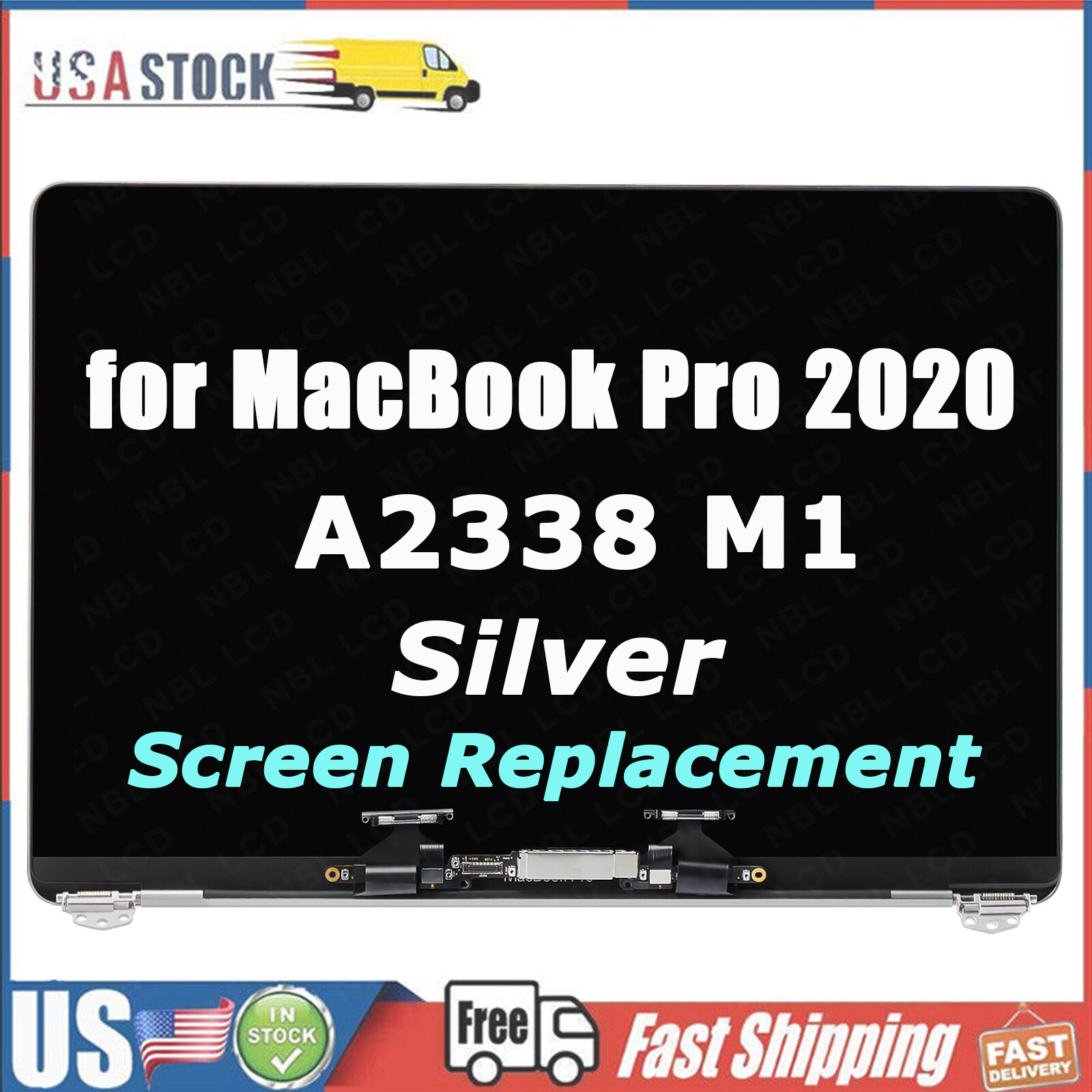 For MacBook Pro A2338 M1 2020 LCD Screen Display Assembly Replacement EMC 3578