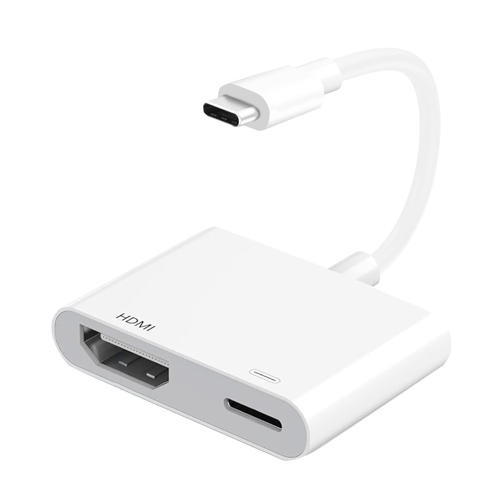 USB C to HDMI Adapter for iPhone 17/16/15 TV, Type C 4K@30Hz, White