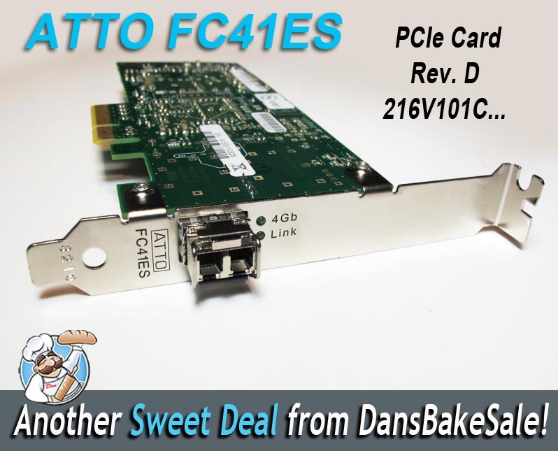 ATTO FC41ES 216V101C Rev D Fibre Network PCIe Card for Avid Unity – Excellent