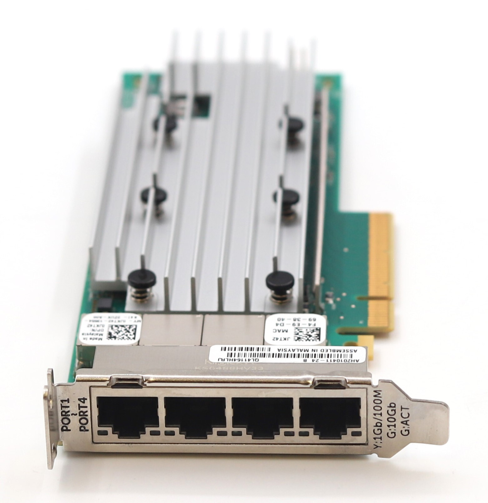 DELL Qlogic QL4116HLRJ Quad Port 10Gbps RJ45 PCIe Card P/N: 0JKT42 Tested