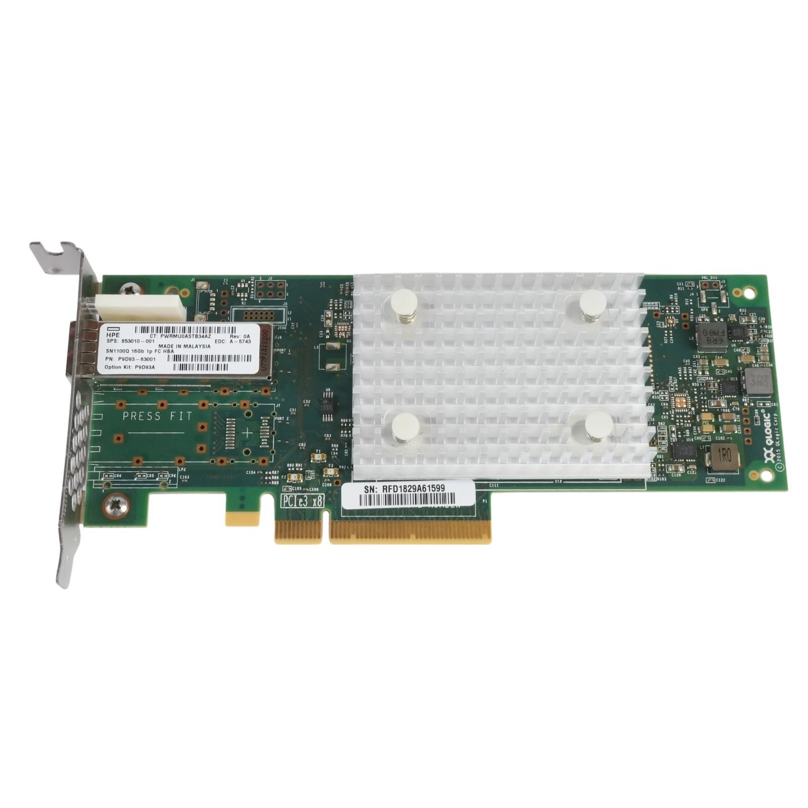 HPE 853010-001 StoreFabric SN1100Q 16Gb 1-port PCIe 2.0 x8 Fibre Channel HBA SFF