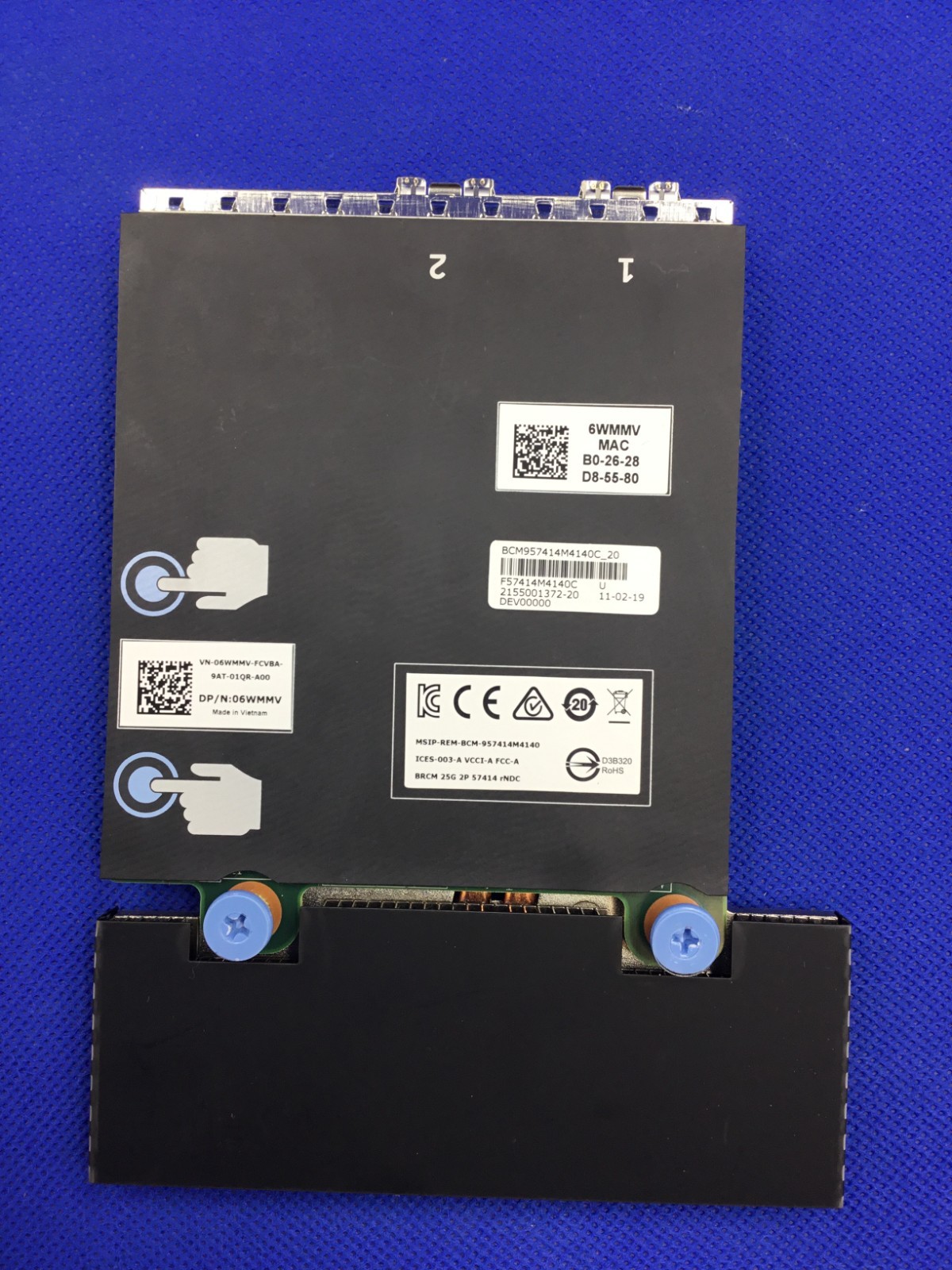 6WMMV Dell BROADCOM 57414 RNDC 25GB 2Port SFP28 Rack Network Daughter Card 06WMM