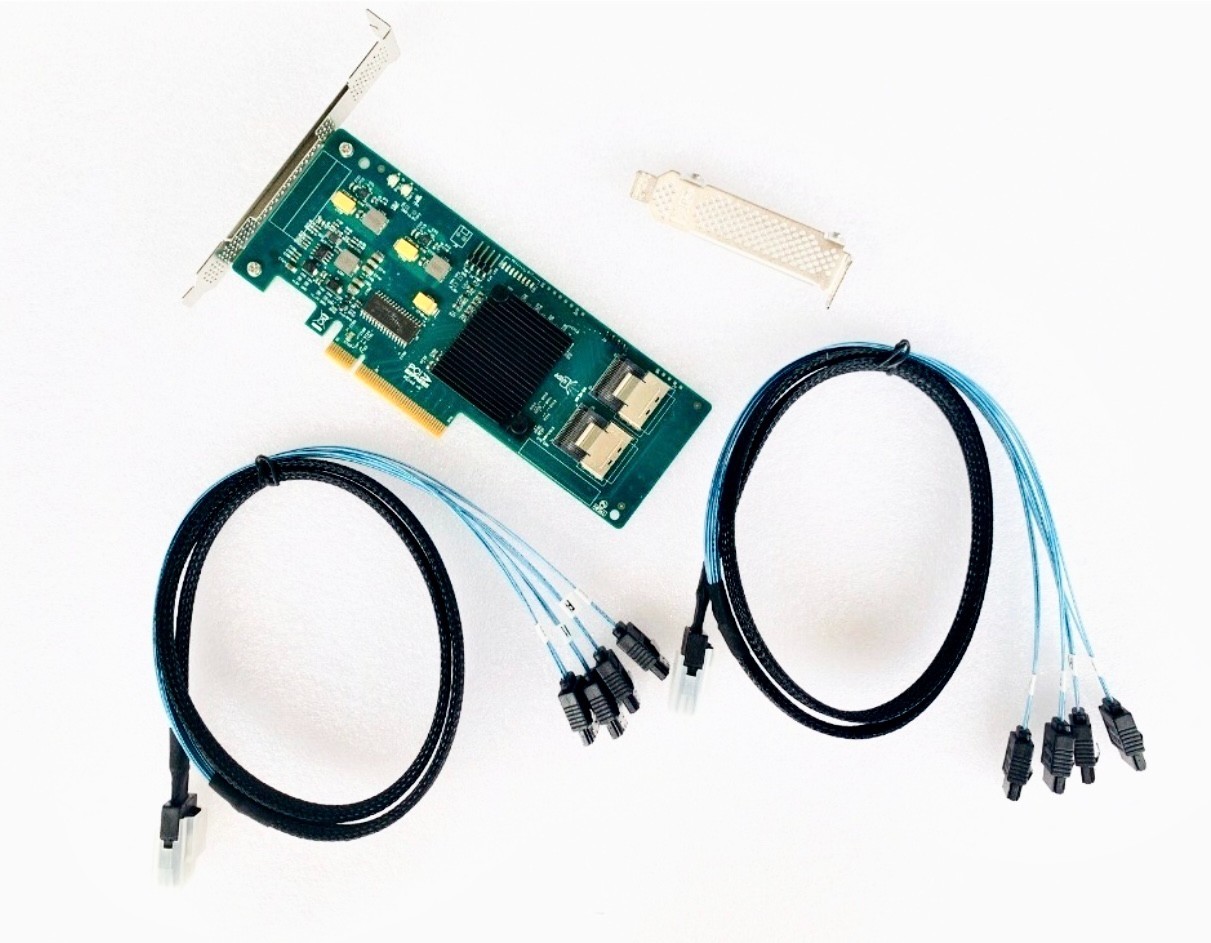 LSI 9211-8i SAS HBA 6Gbps IT Mode 8-Port PCIe Card + 2x SFF-8087 SATA Cables