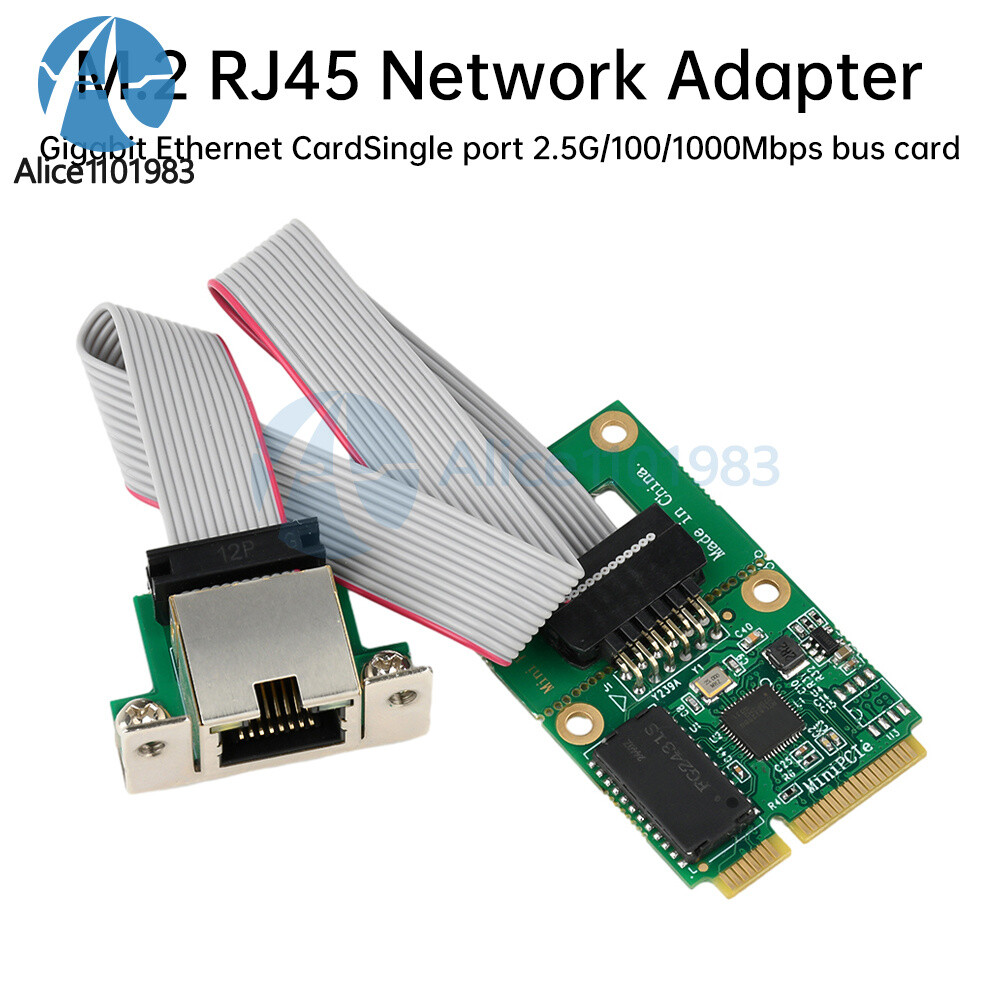 M.2 Key A+E/PCI-E 2.5G Gigabit Ethernet Network Lan Card 1000Mbps RTL8125BG Chip