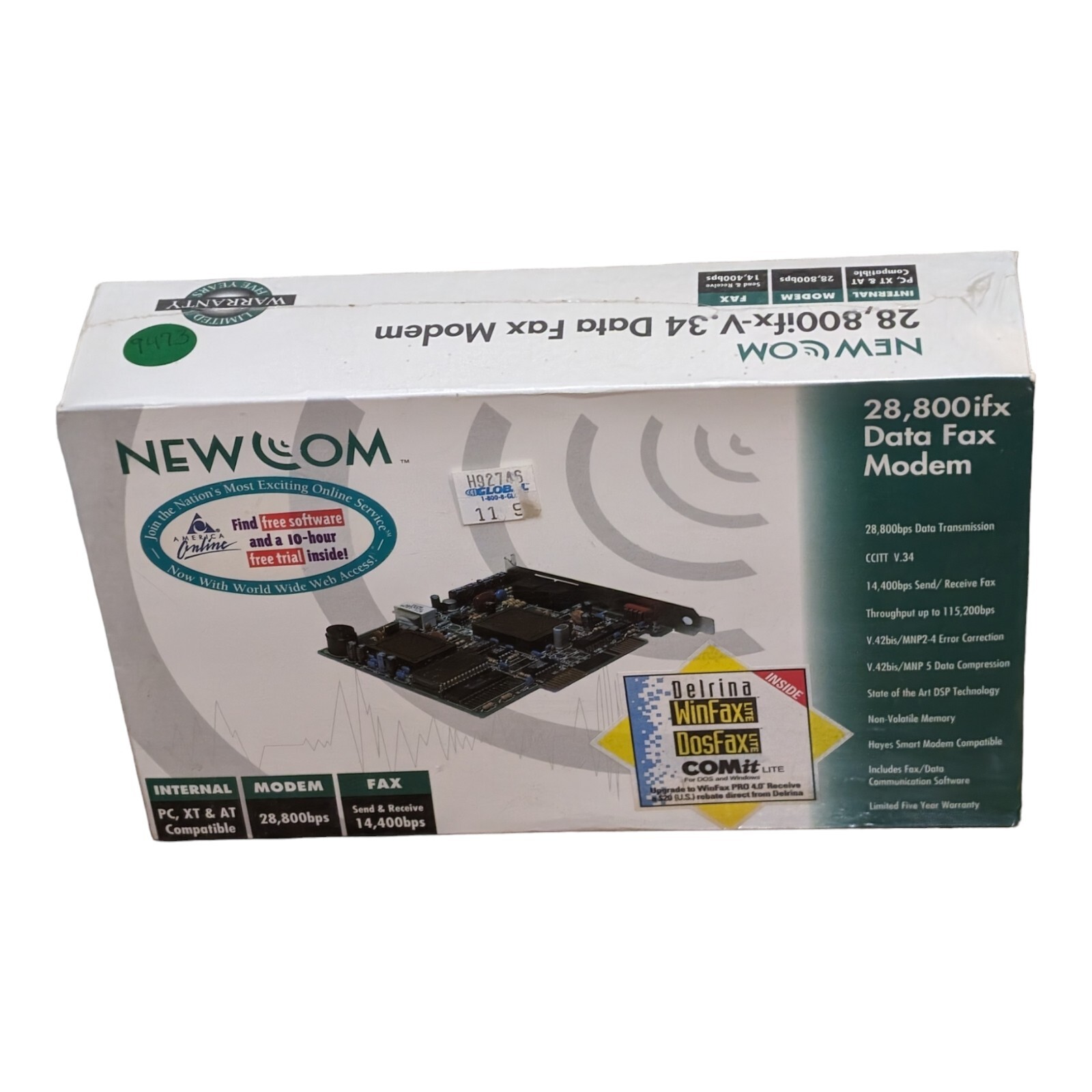 NEWCOM INTERNAL 28,800 ifx-V3.34 DATA / FAX MODEM (NIB) SEND & RECEIVE DATA