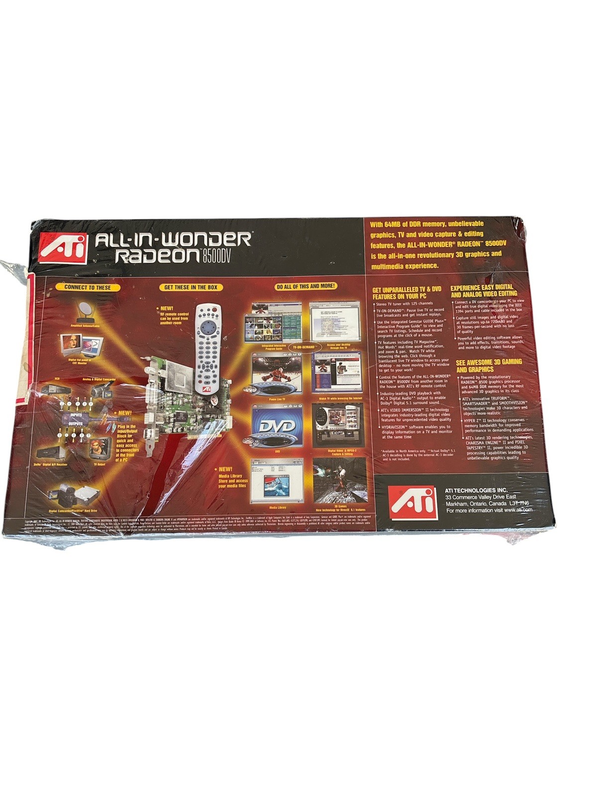 ATI Radeon All in Wonder 8500 DV 64MB AGP kit with original retail box