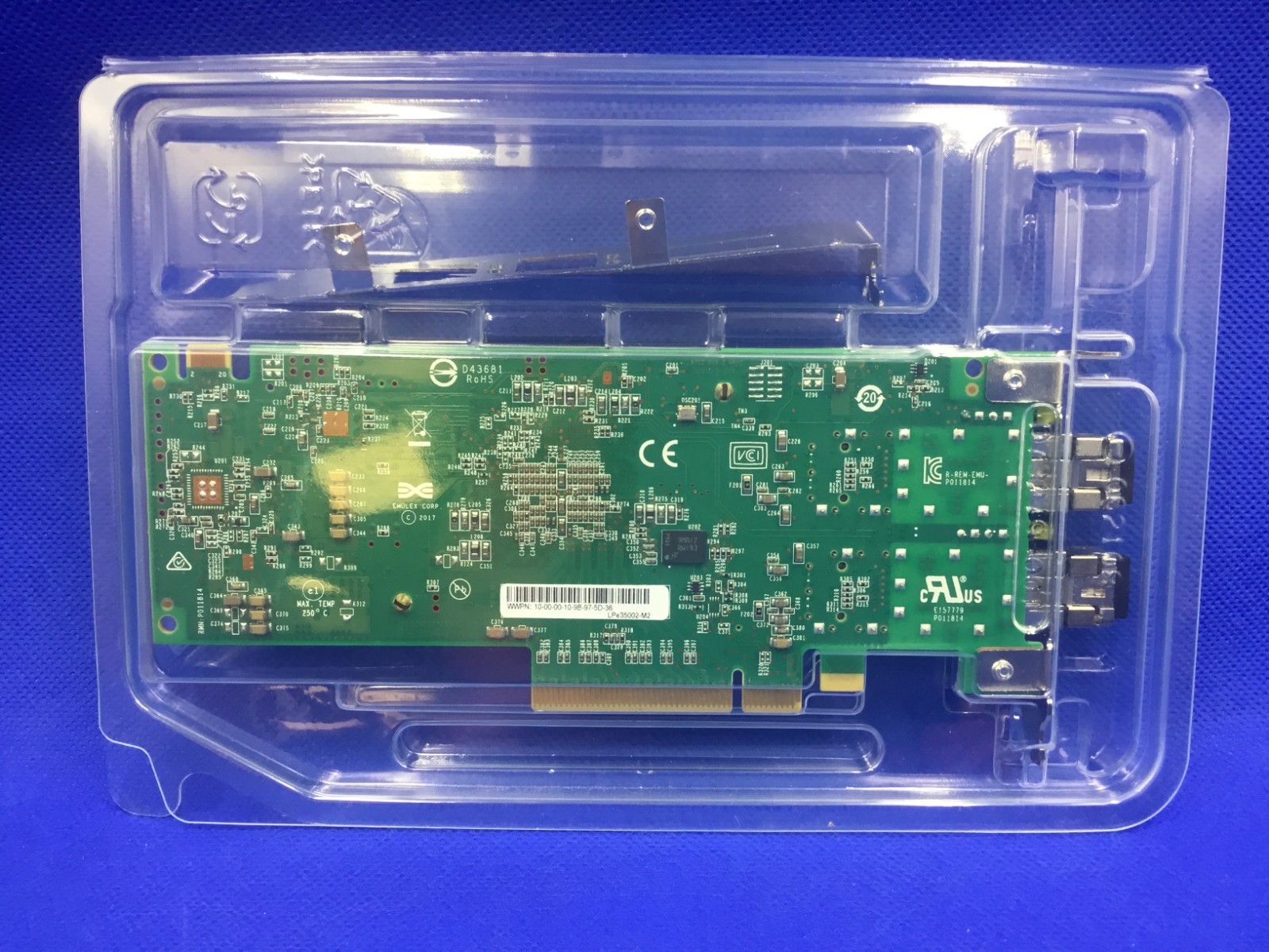 LPE35002-M2 EMULEX 32GB 2-Port 32GFC Short Wave Optical Fibre Channel HBA