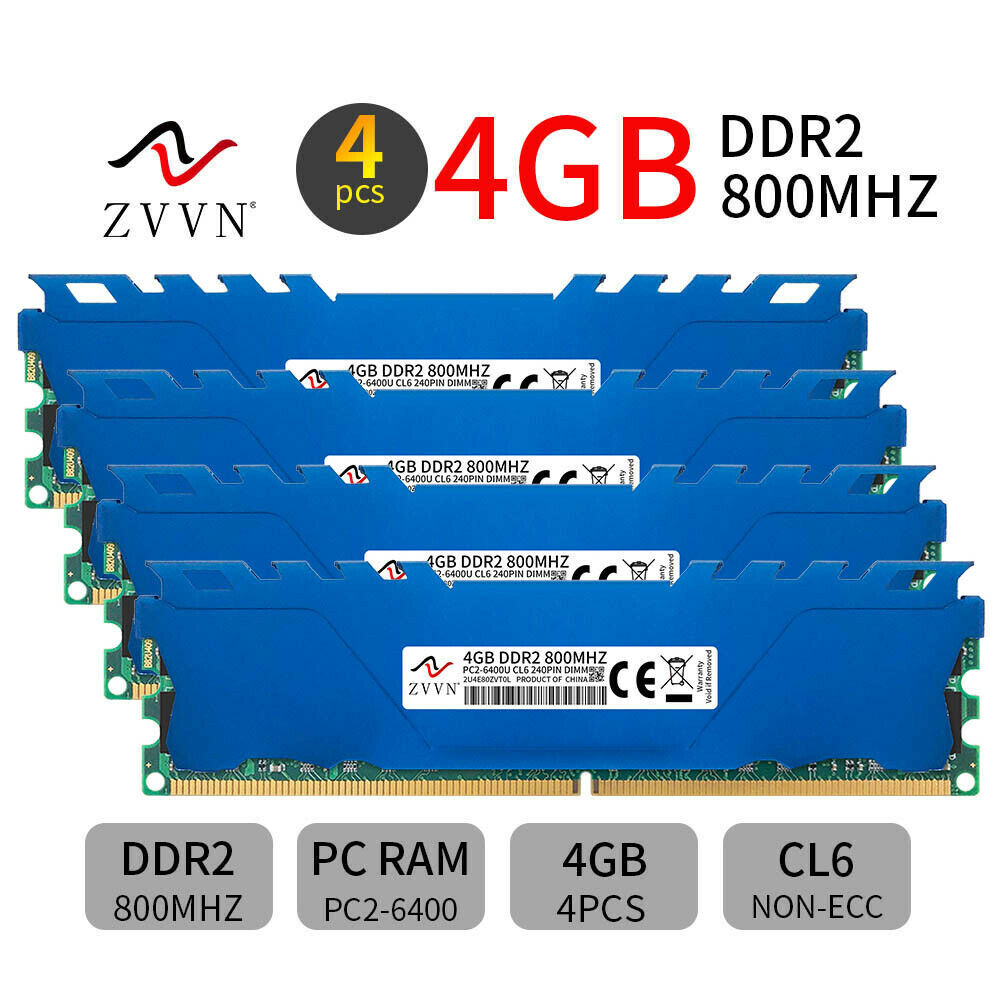 16GB 8GB 4GB DDR2 800MHz PC2-6400U 240Pin intel Low Density Desktop PC RAM LOT