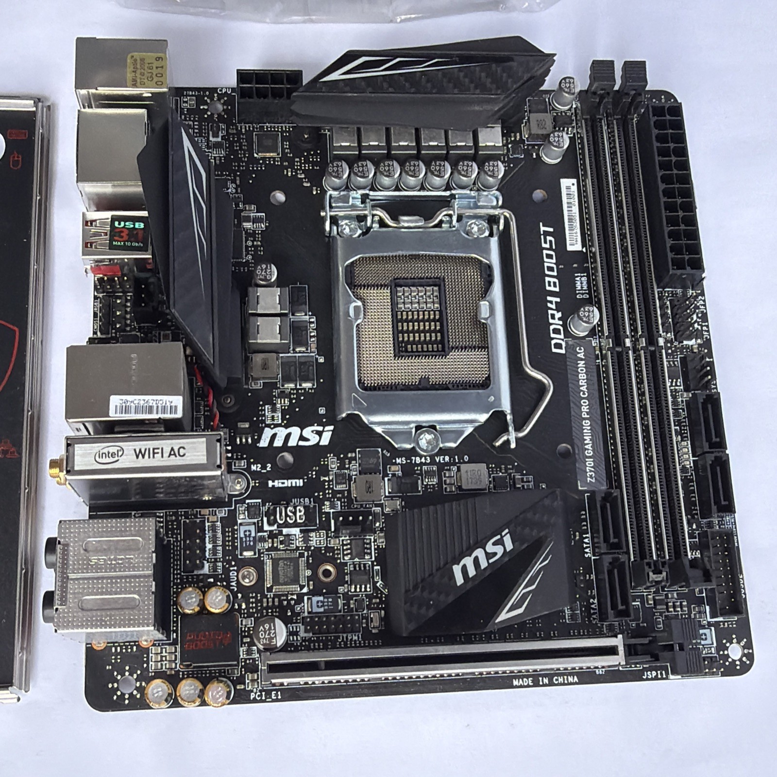MSI Z370I GAMING PRO CARBON AC Mini ITX WiFi Motherboard LGA1151 DDR4