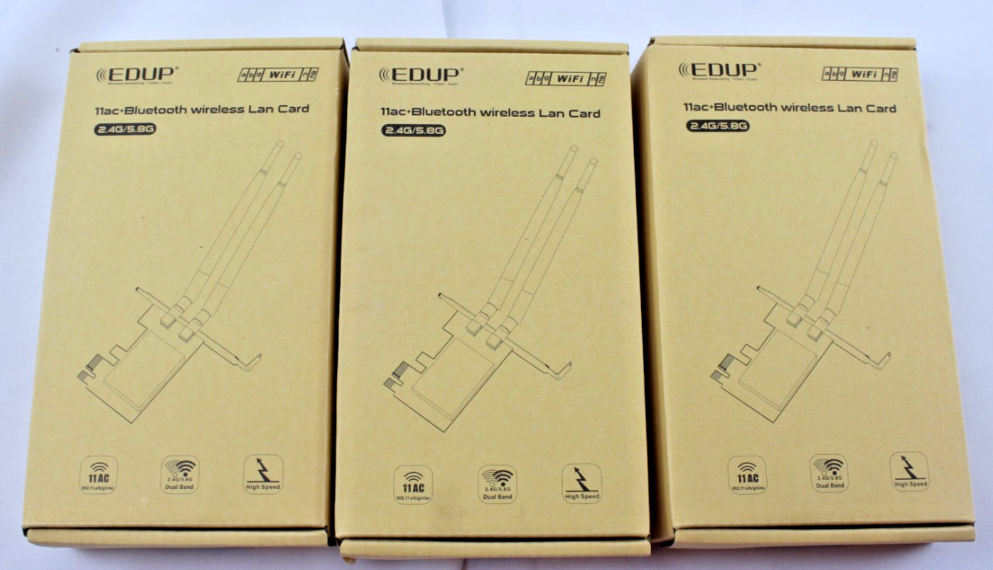 Lot of 3 EDUP 11ac + Bluetooth Wireless Lan Card 2.4G/5.8G EP-9607S 600Mbps