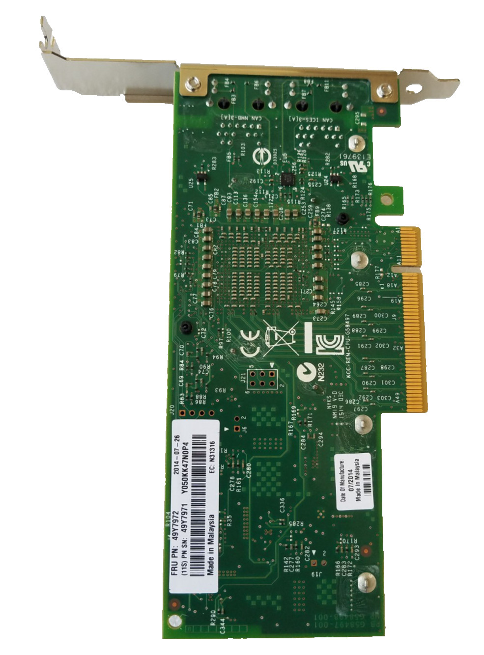 IBM 49Y7972 Intel X540-T2 10Gb Dual-Port RJ-45 PCIe Server Adapter Card