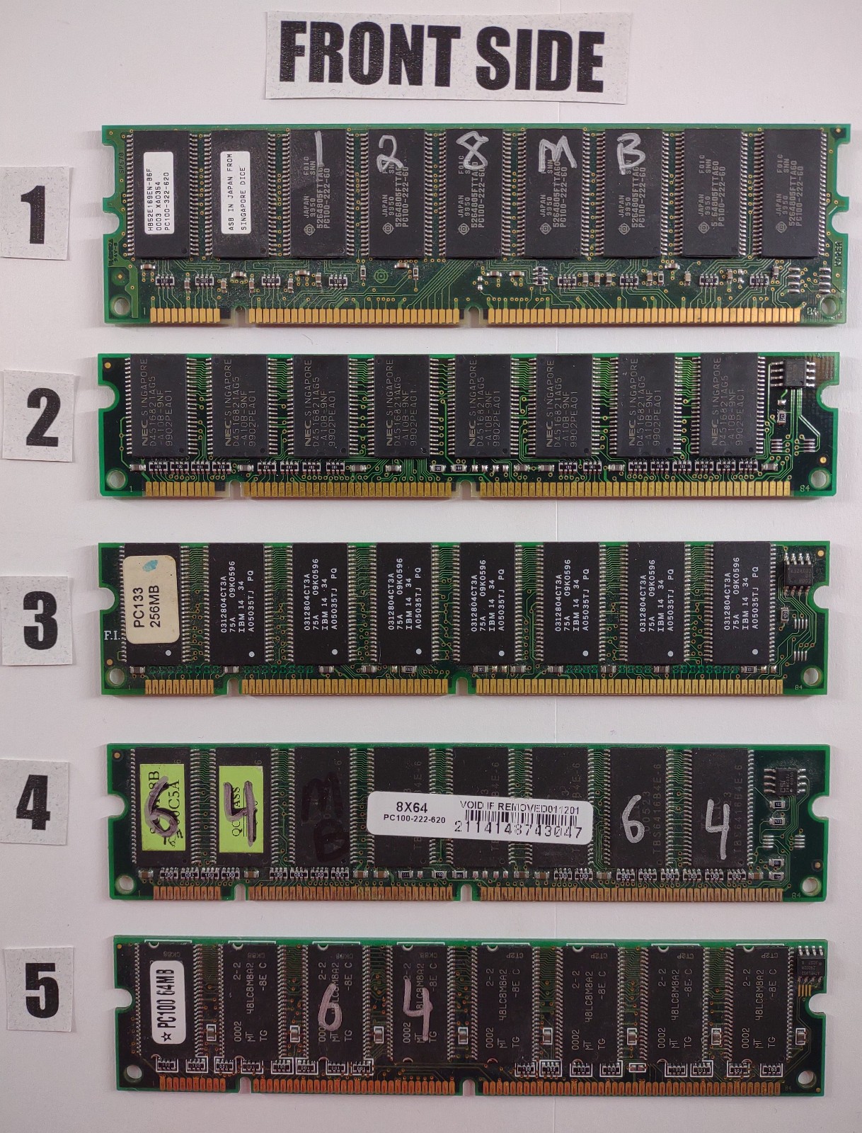 Vintage SDRAM Lot – 256MB PC133, 128MB PC100, 64MB, 32MB – ECC & Desktop RAM
