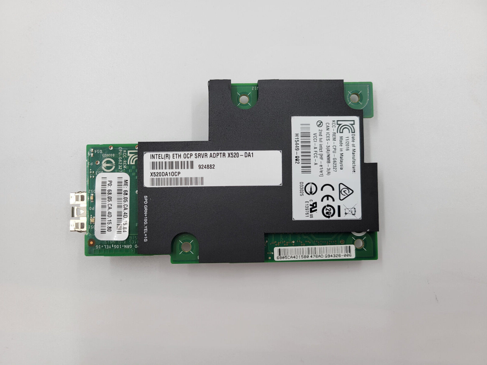 Intel X520-DA1 10GbE Single Port Server Adapter P/N:X520DA10CP H15449-002 Tested