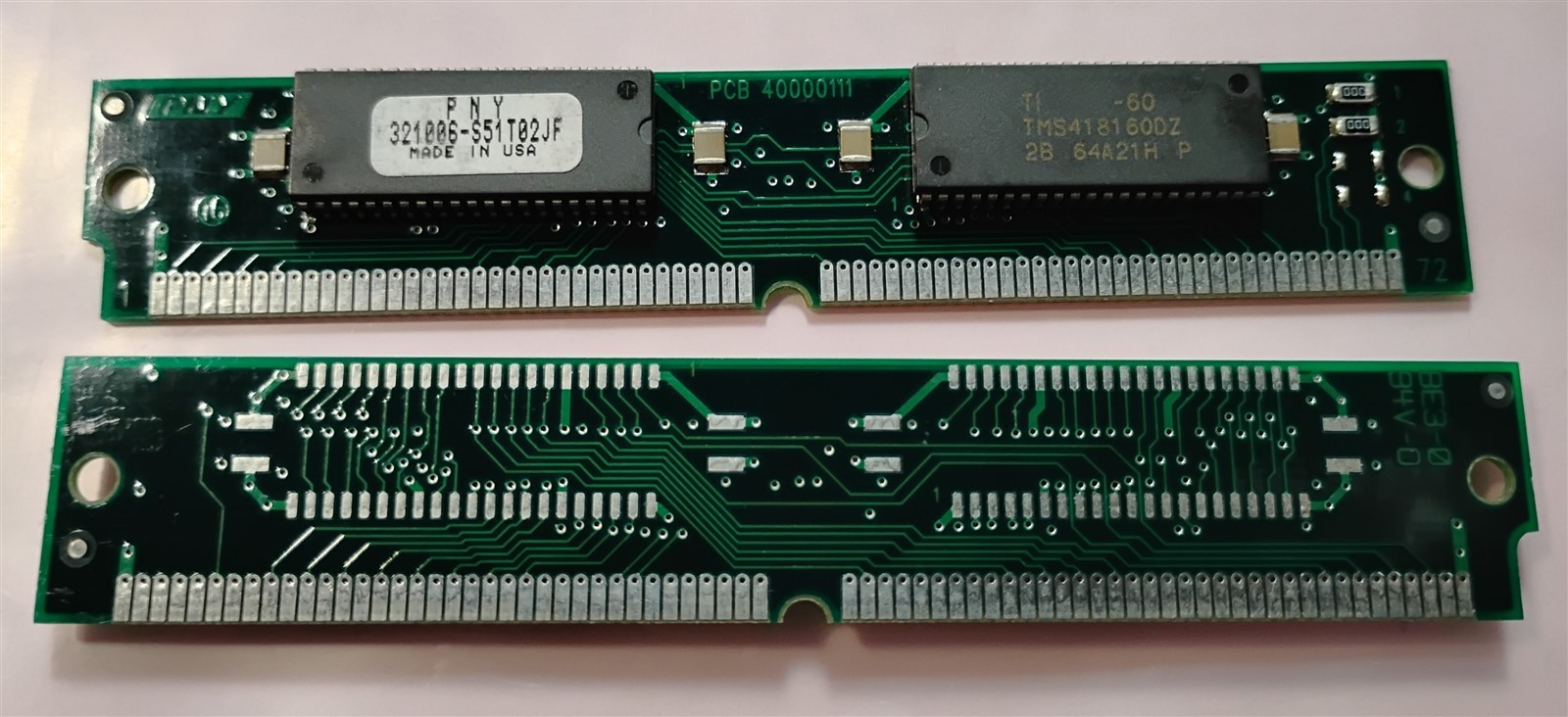 8MB 2x4MB PNY 321006-S51T02JF TI 60ns FPM 1Mx32 SIMM Non-Parity Ram Memory Kit