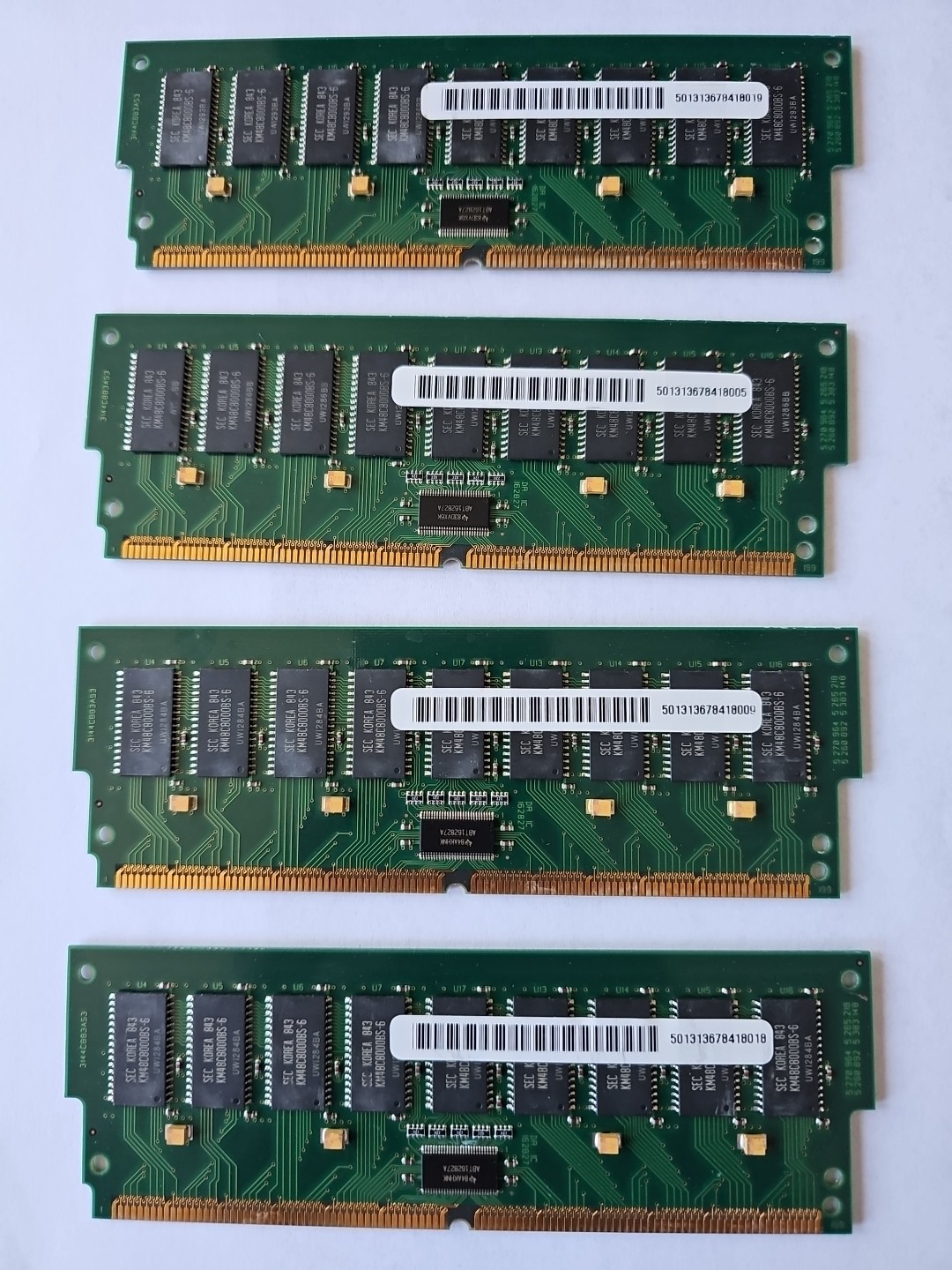 Samsung EDO RAM 168-pin DIMM memory module. $20 ea only 2 left.