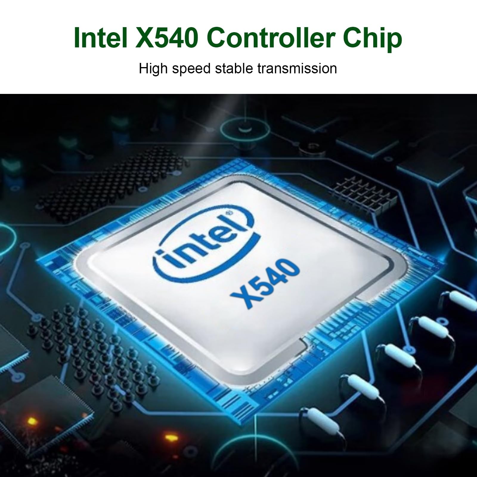 10GB PCIe Network Card NIC Intel X540 Single RJ45 Port PCIE 2.0 X8 Windows