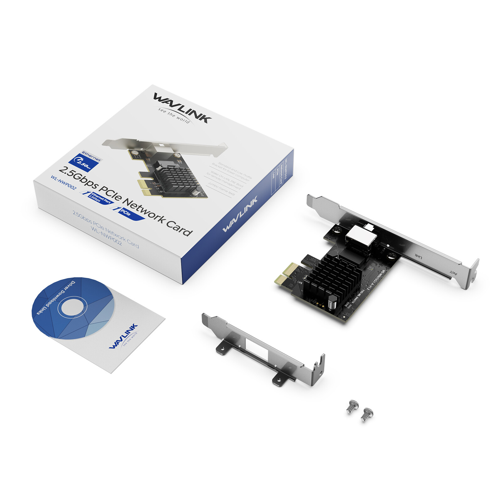 2500/1000/100Mbps 2.5G Base-T PCIe Network Card PCI Express Ethernet Adapter