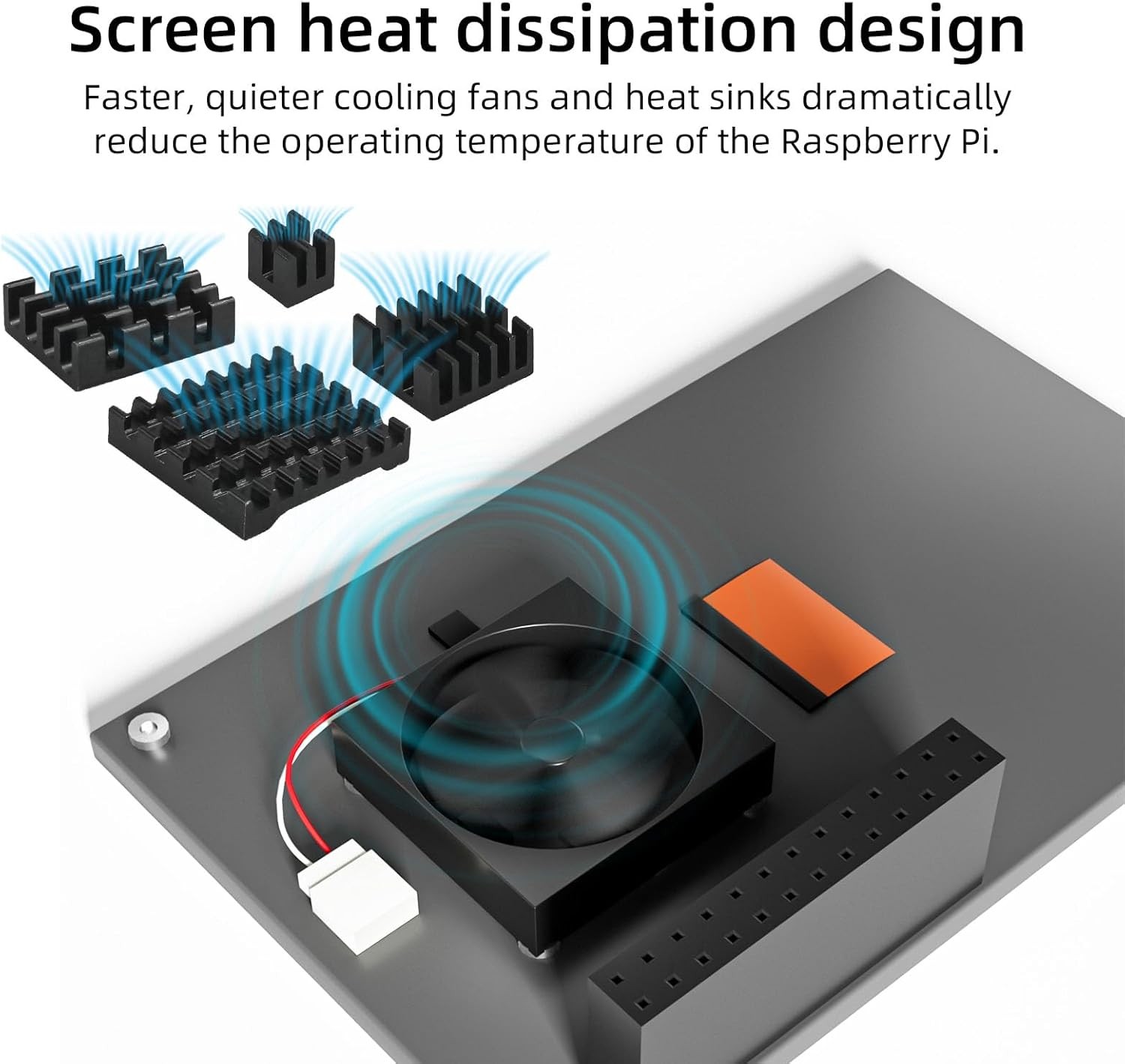 Raspberry Pi 5 3.5 Inch Touchscreen Display 480×320 TFT LCD Monitor Mini Fan