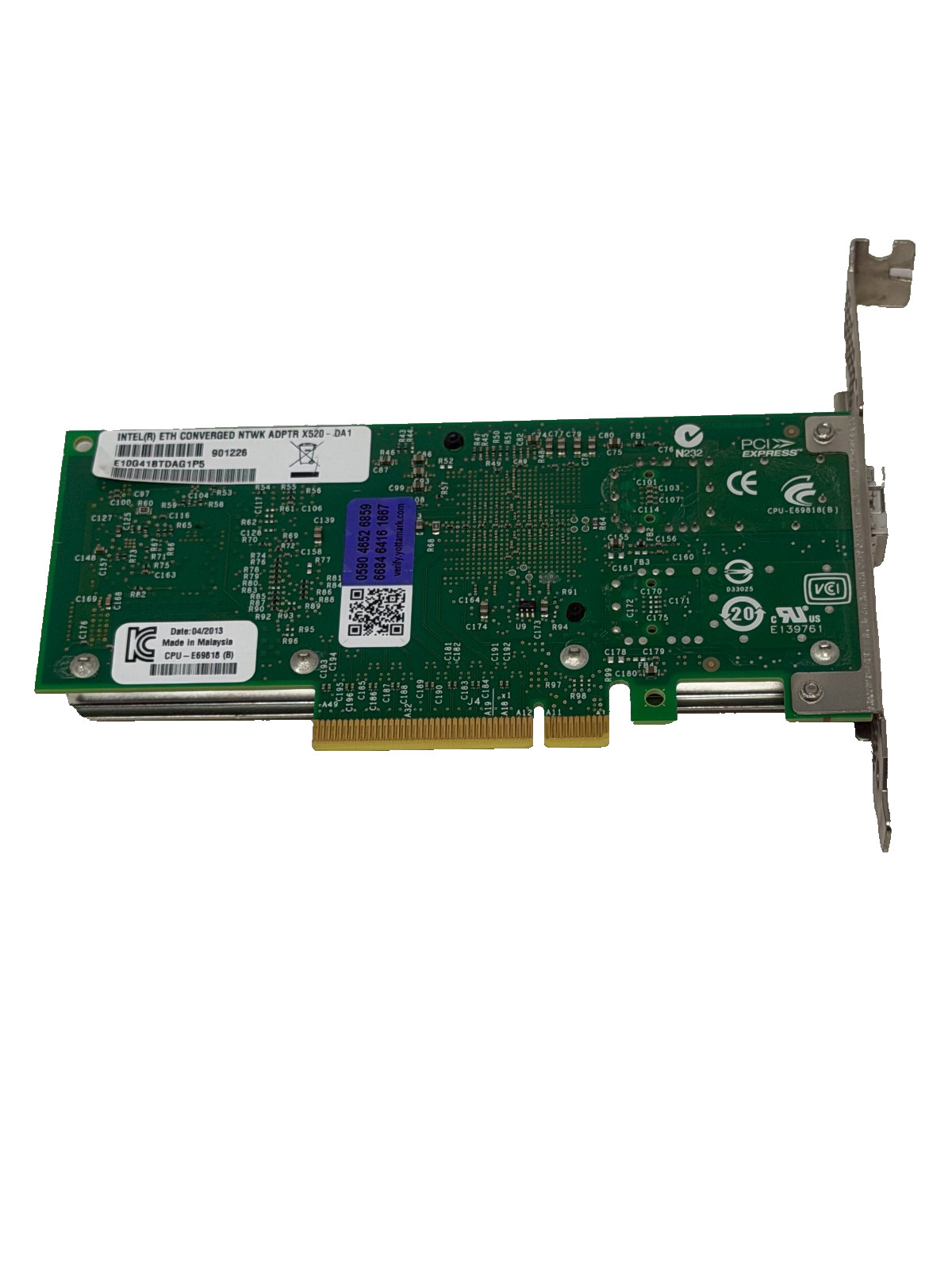 Genuine Intel X520-DA1 1 Port 10Gb 10Gbe SFP+ Network Adapter E10G41BTDAG1P5