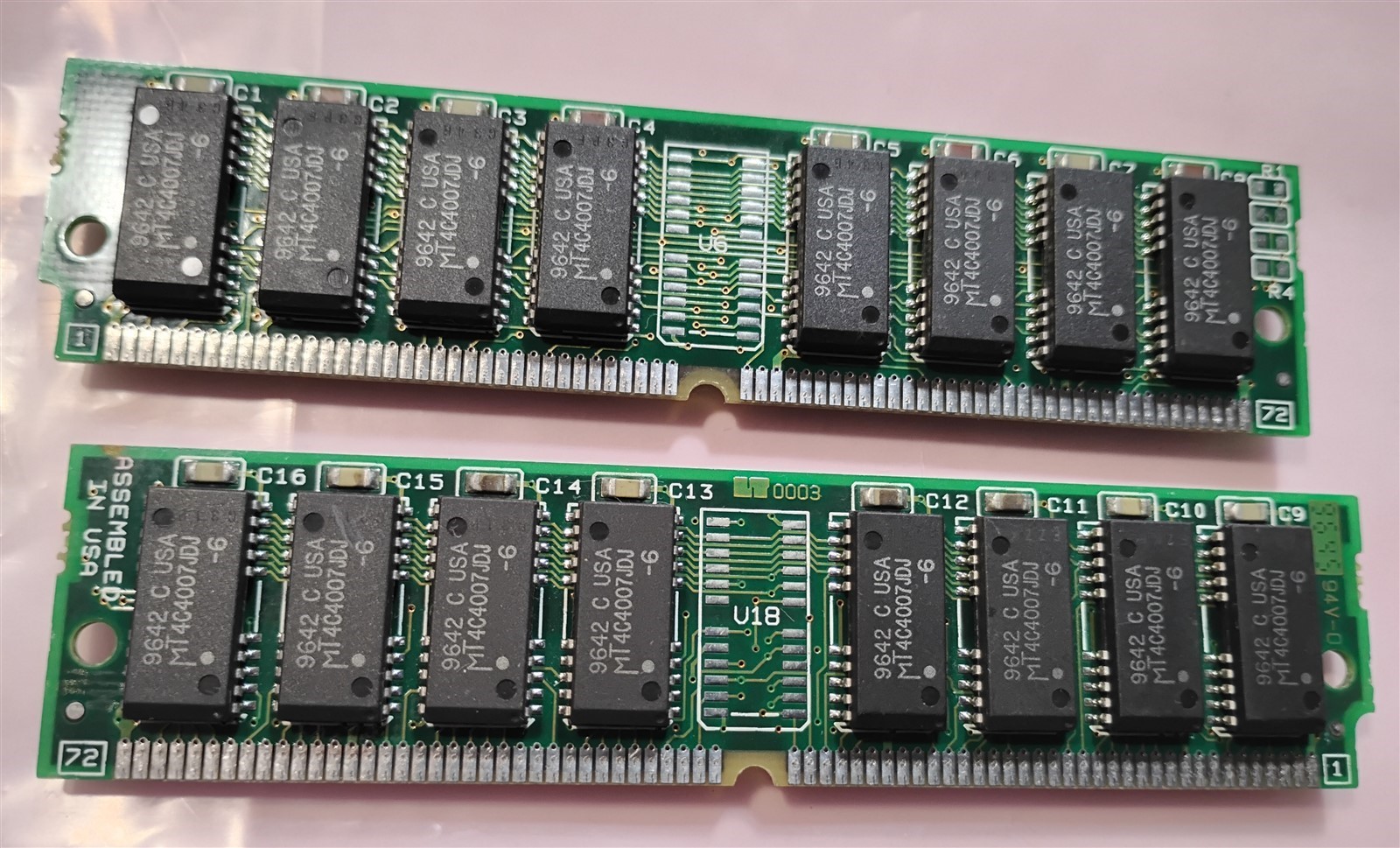 16MB Kit 2x8MB 72-pin EDO SIMM 60ns Non-Parity Dual Rank 2Mx32 5V 16-Chip RAM
