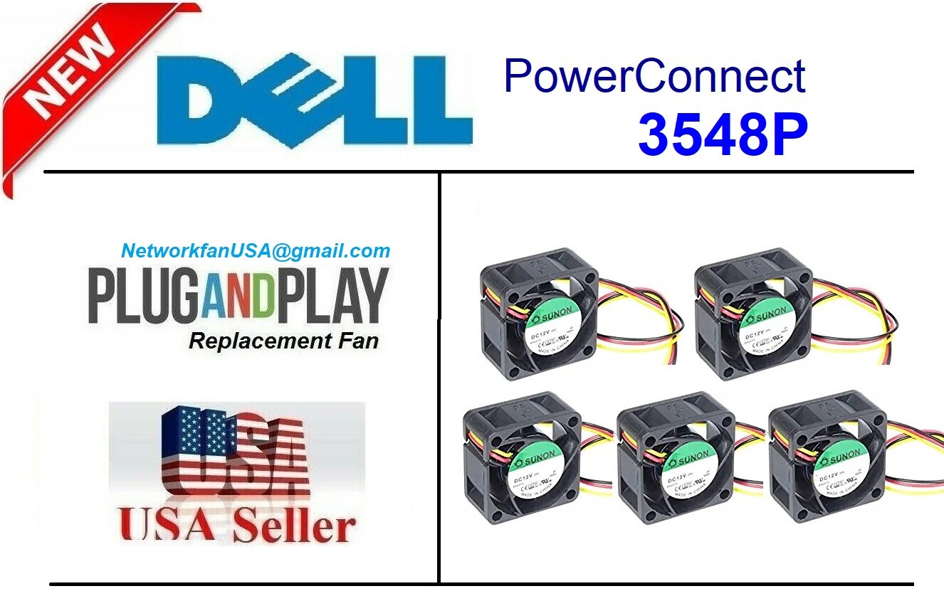 Lot 5x New Replacement Fans for Dell PowerConnect 3548P Direct Replacement!