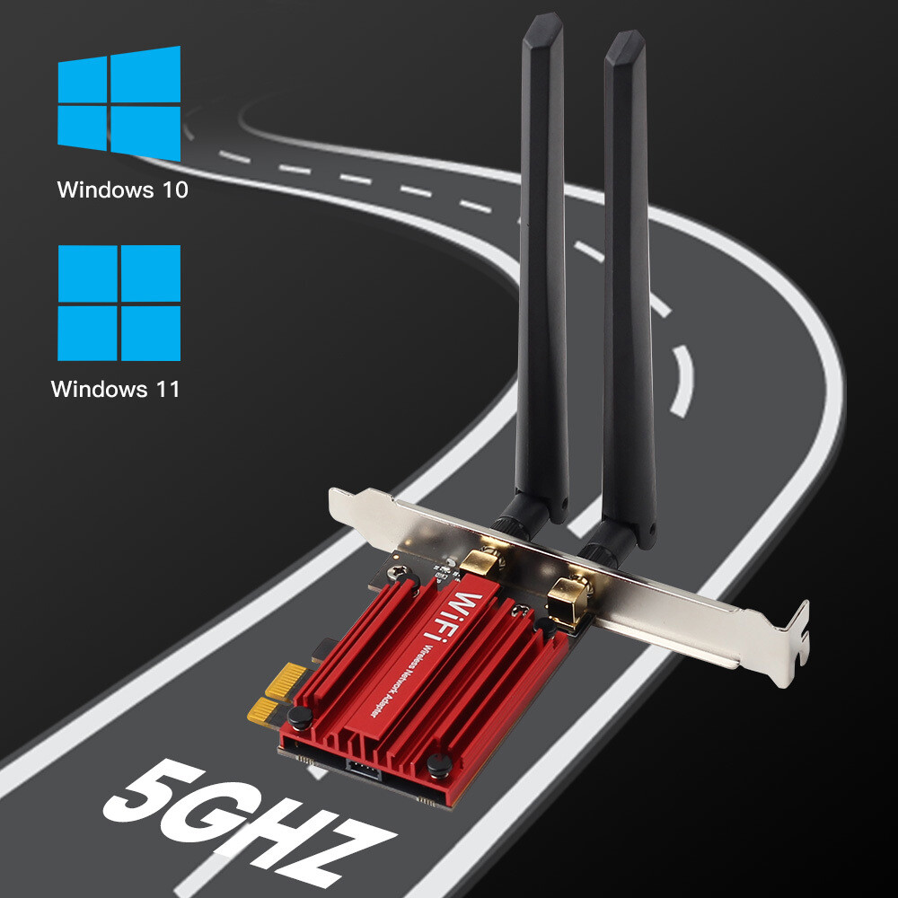 PCIe Wi-Fi 6 Card for Desktop 2.4G/5G 802.11ax MT7921 Network Bluetooth Adapter