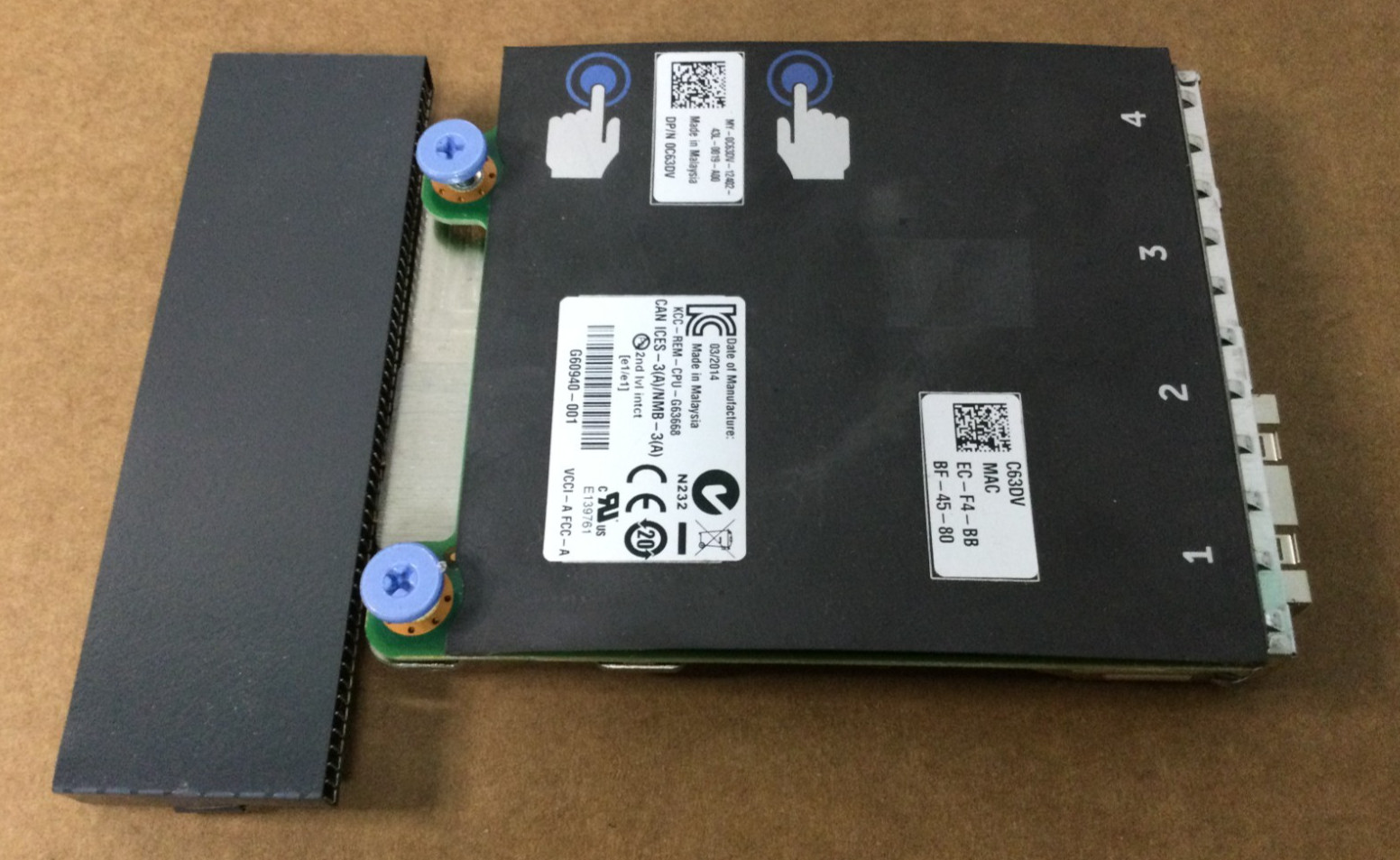 DELL 0C63DV C63DV R720 INTEL QUAD PORT NETWORK CARD