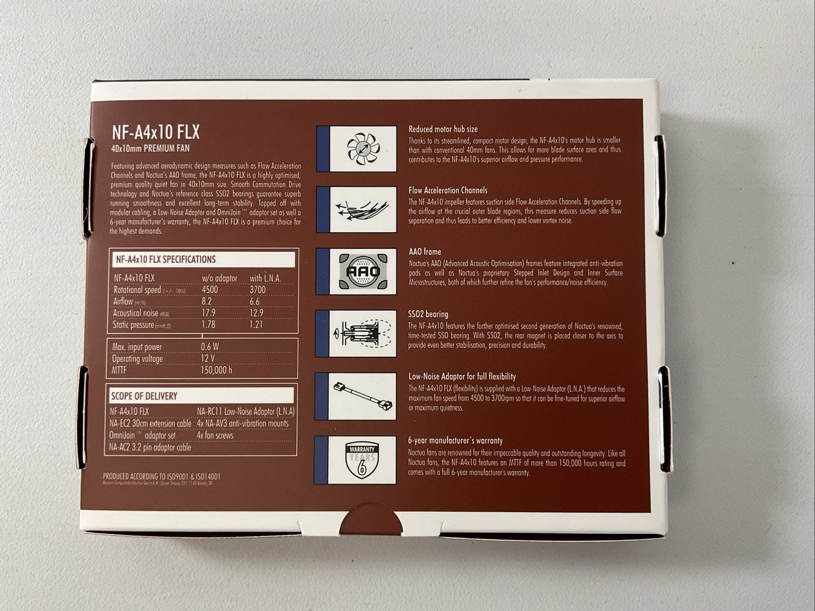 Noctua NF-A4x10 FLX, Premium Quiet Fan, 3-Pin (40x10mm, Brown) – NEW