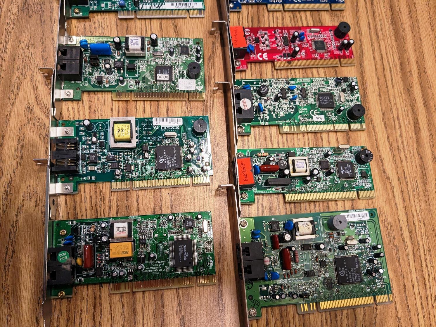 Lot of 11 – Misc. Brands FAX Modem Internal PCI – MW560CI, 1303 (see pictures)