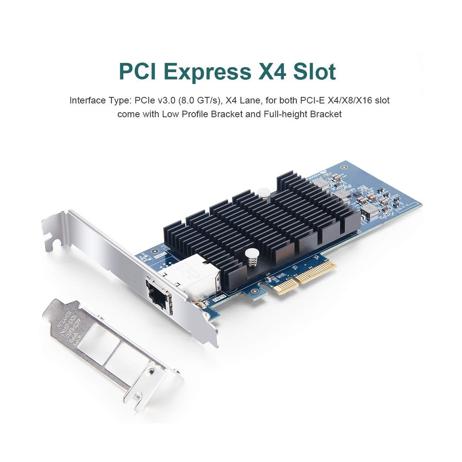 10Gb PCI-E Network Card Compatible for Intel X550-T1, Single RJ45 Copper Port…