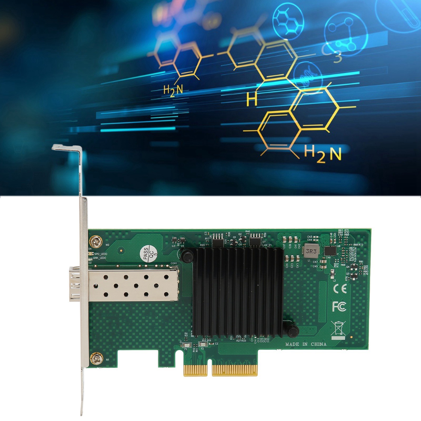 PCIe Network Card 10000Mbps PCI Express X4 5.0GT/s SFP LC Optical Fiber Gigabit