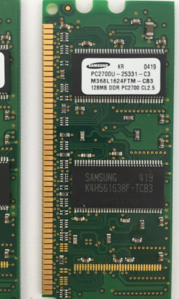 HP 128MB 2 Modules = 256MB DDR PC2700 CL2.5 ECC Memory Samsung 0419