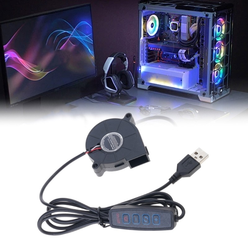 5V USB Powered PC Router Fan 5015 High Airflow Cooling Fan Adjustable Speed