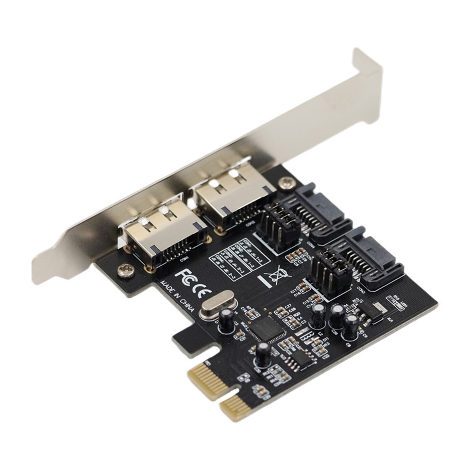 PCI-E SATA 3 eSATA Combo Card 6Gbps for ASM1061 Supports Windows 10/8/7/XP