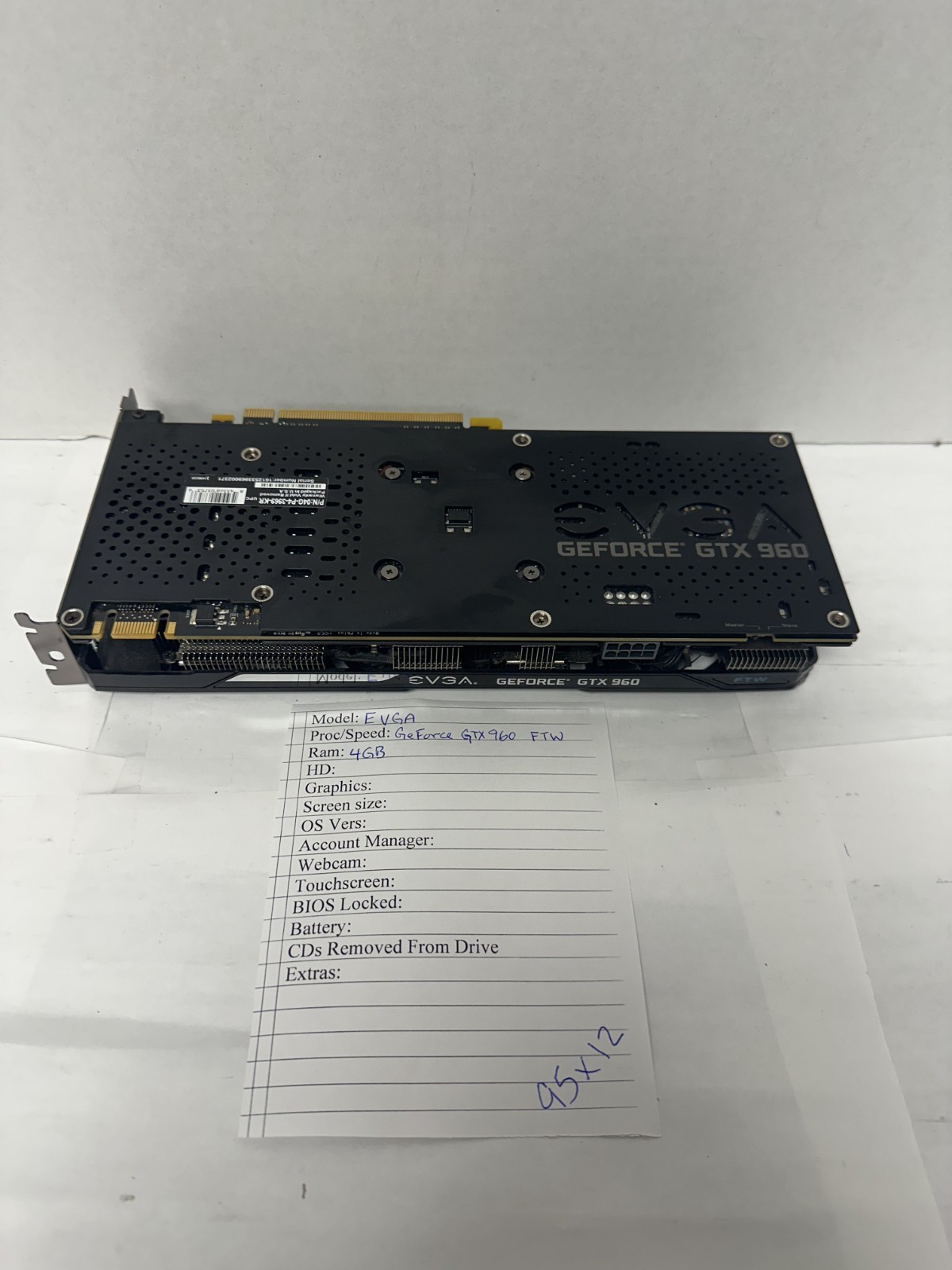 EVGA NVIDIA GeForce GTX 960 4GB GDDR5 Graphics Card 04G-P4-3969-KR FREE SHIPPING