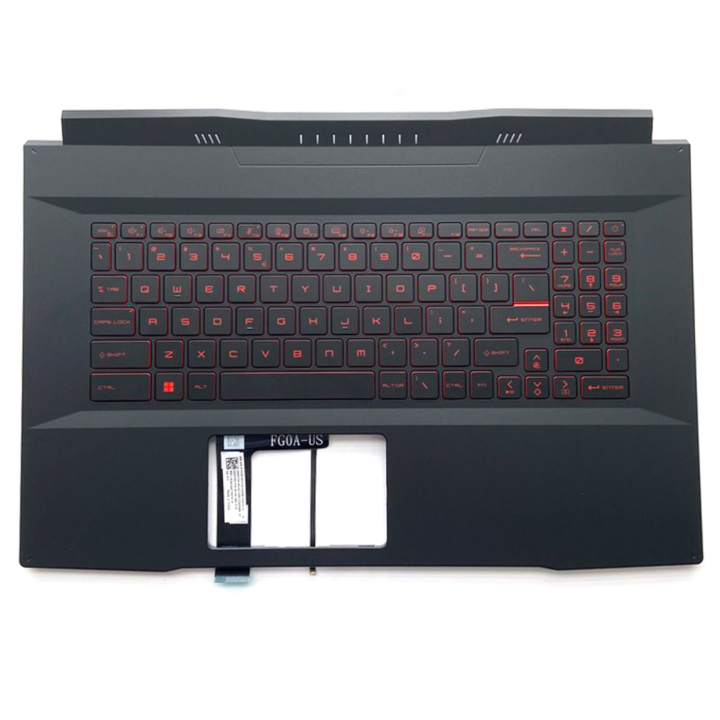 For MSI Katana GF76 MS-17L1 MS-17L3 Palmrest Cover Keyboard Full RED Backlit