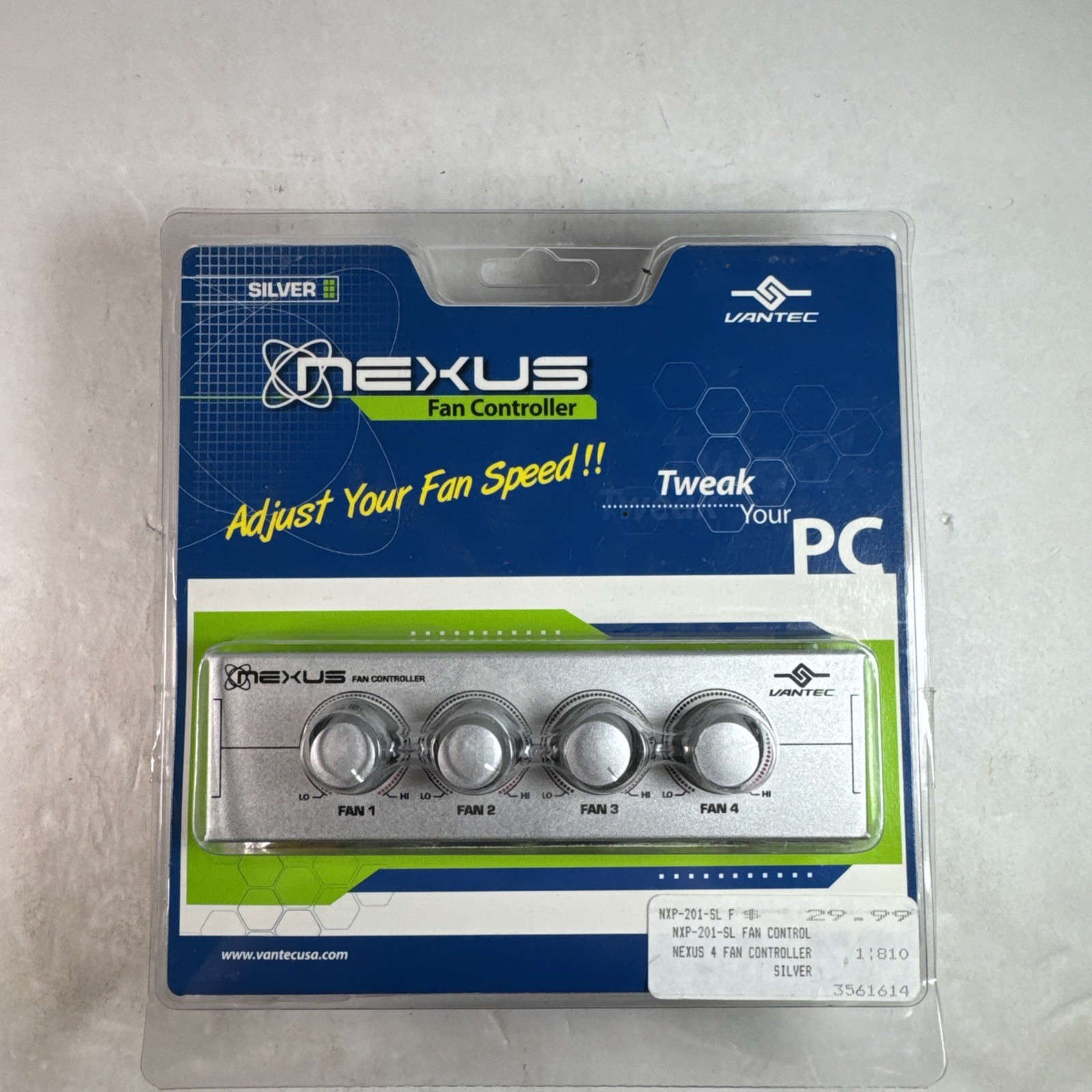 Vintage Vantec Nexus PC Computer Fan Speed Controller – NXP-201-SL Metal Silver