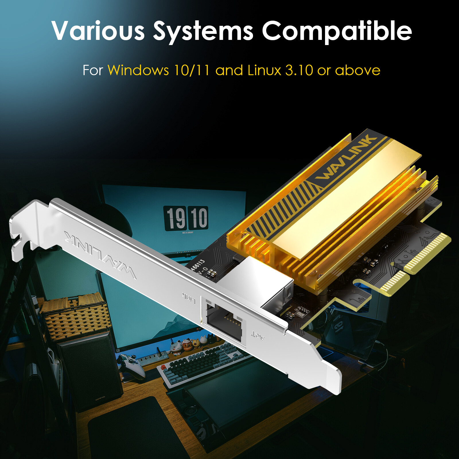 1Gb/2.5Gb/5Gb/10Gb Base-T PCI-e Network Card PCI Express Ethernet Adapter