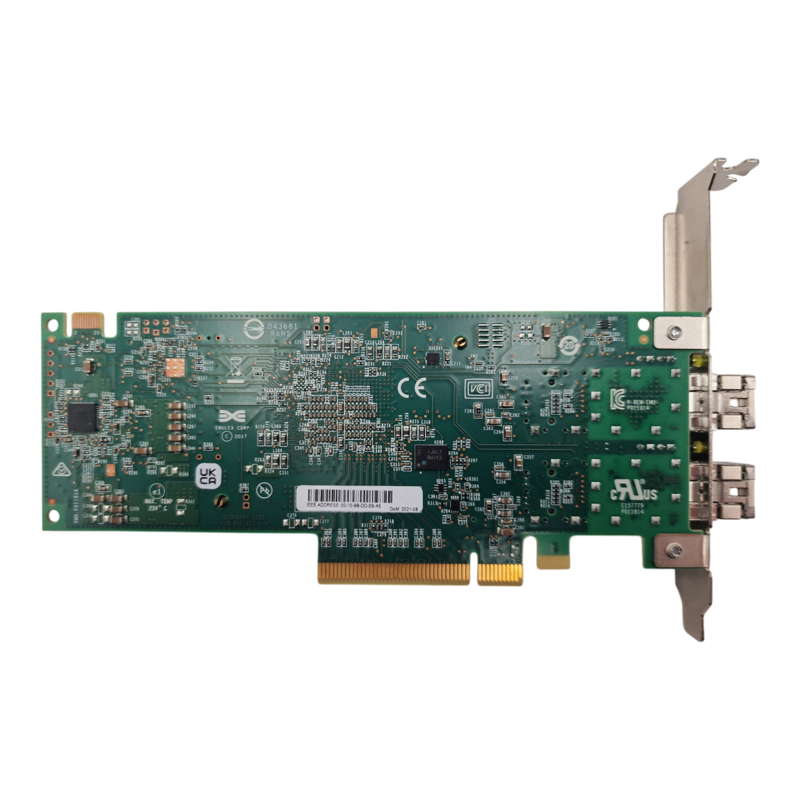 NEW Dell Emulex LPe35002 Dual Port 32Gb FC SFP+ HBA HH+FH MPY10 + 2x 32Gb SFP+