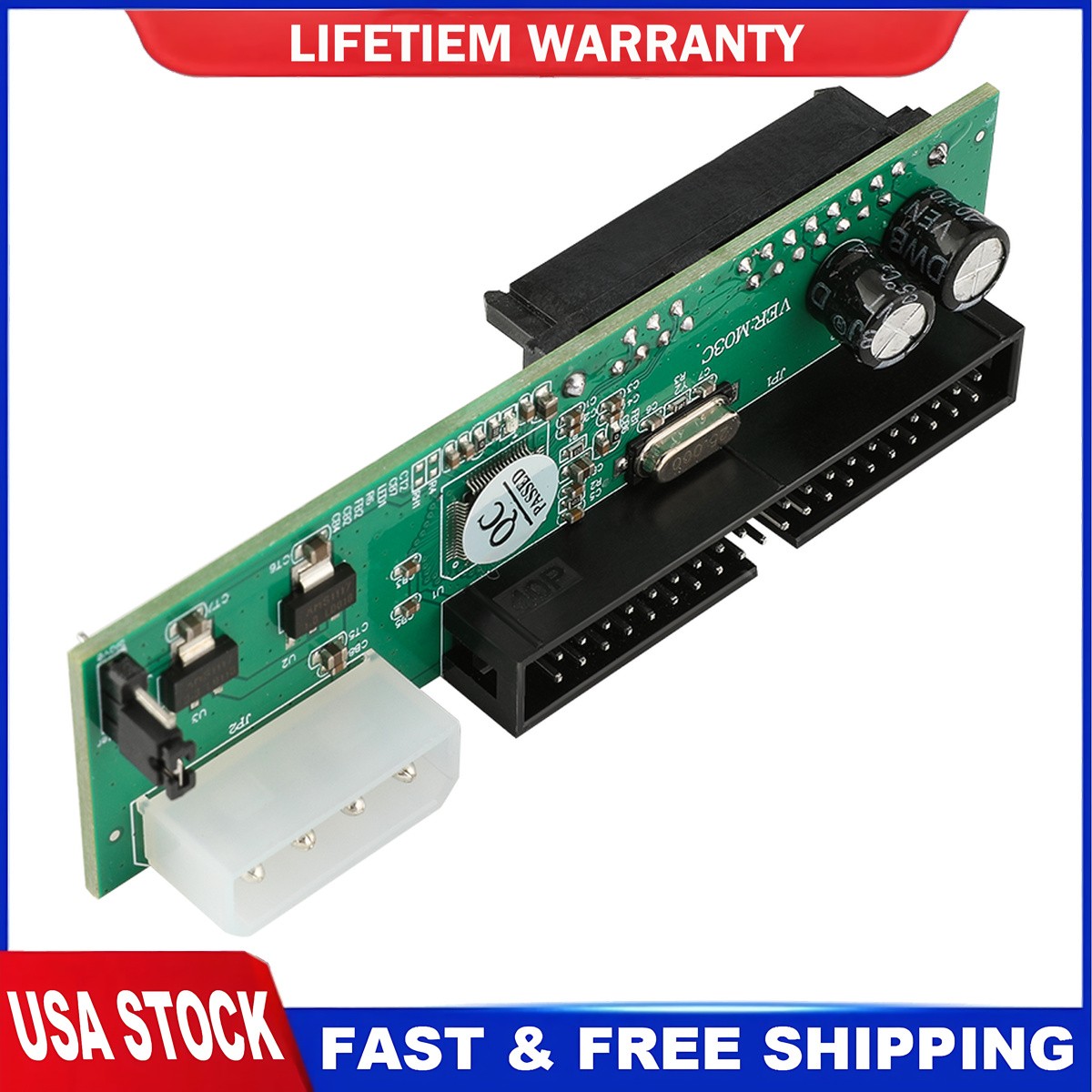 Green PATA to SATA 40Pin Converter Adapter for 2.5 3.5 HDD Support