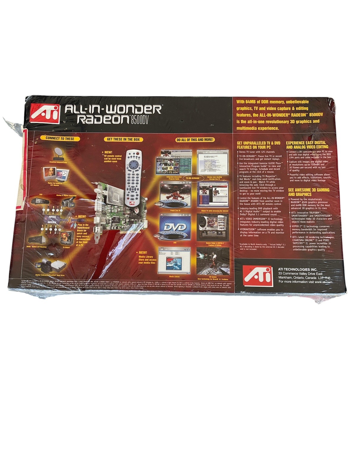 ATI Radeon All in Wonder 8500 DV 64MB AGP kit with original retail box