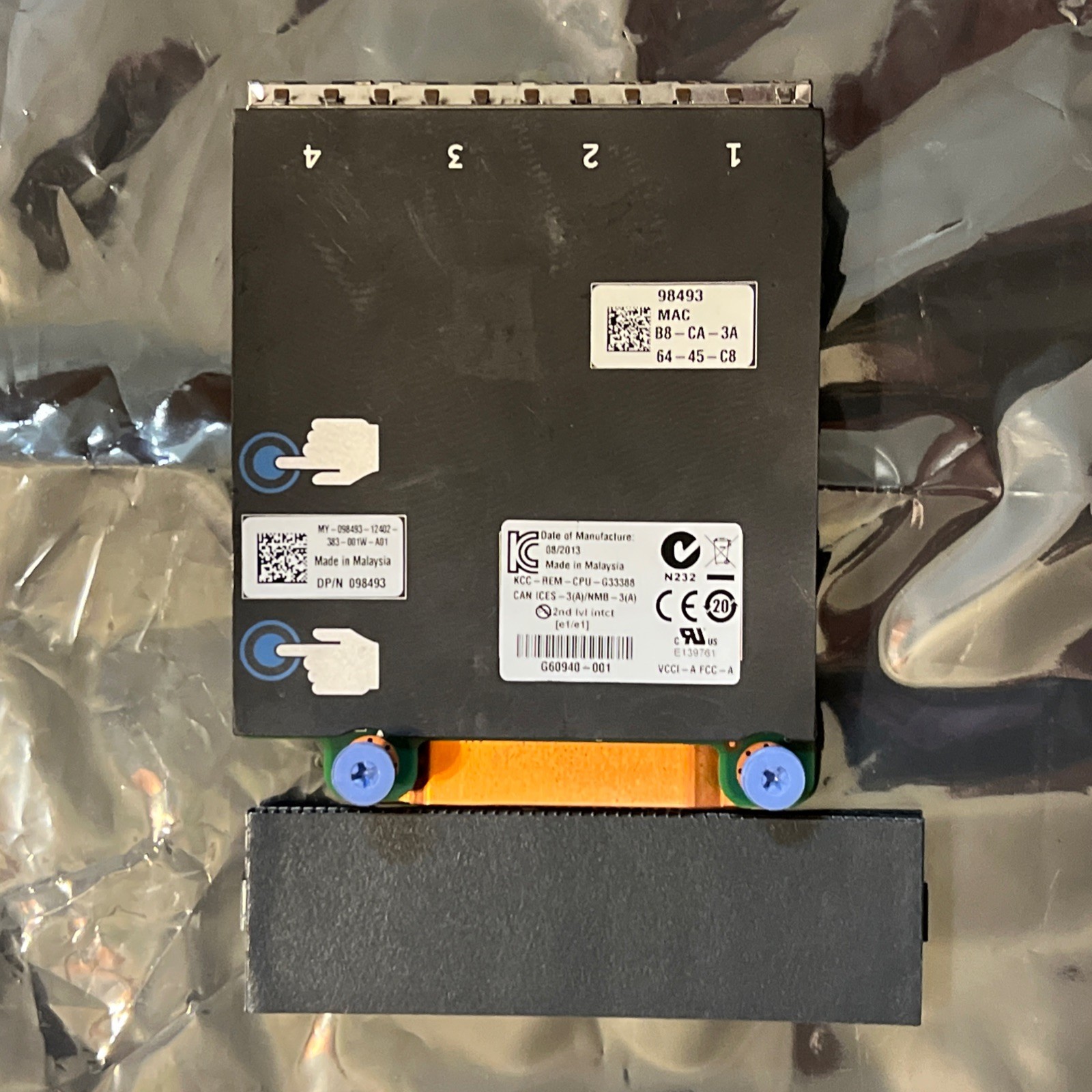 Dell PowerEdge R620 R720 Intel X540 I350 4-Port 1/10Gb RJ45 Daughter Card (68C55