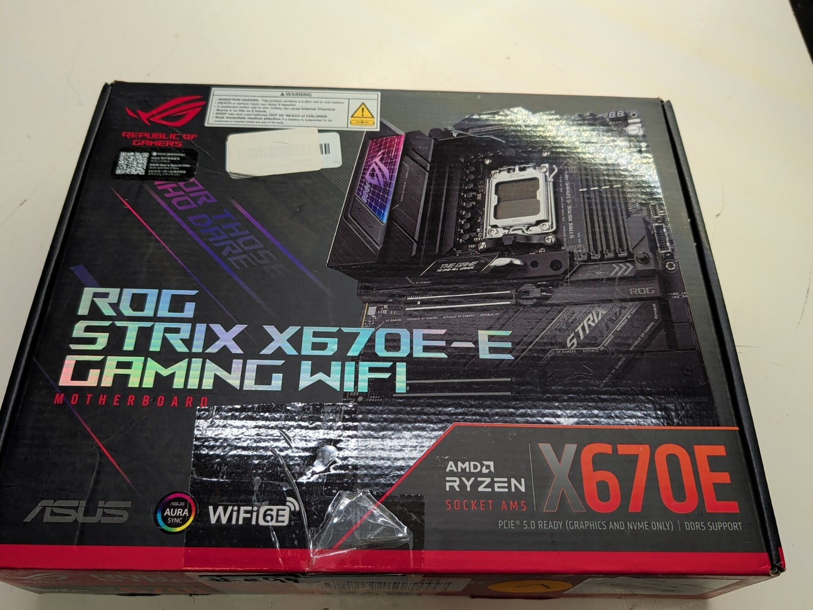 ASUS ROG Strix X670E-E Gaming WiFi AM5 ATX AMD Motherboard UNTESTED PARTS/REPAIR